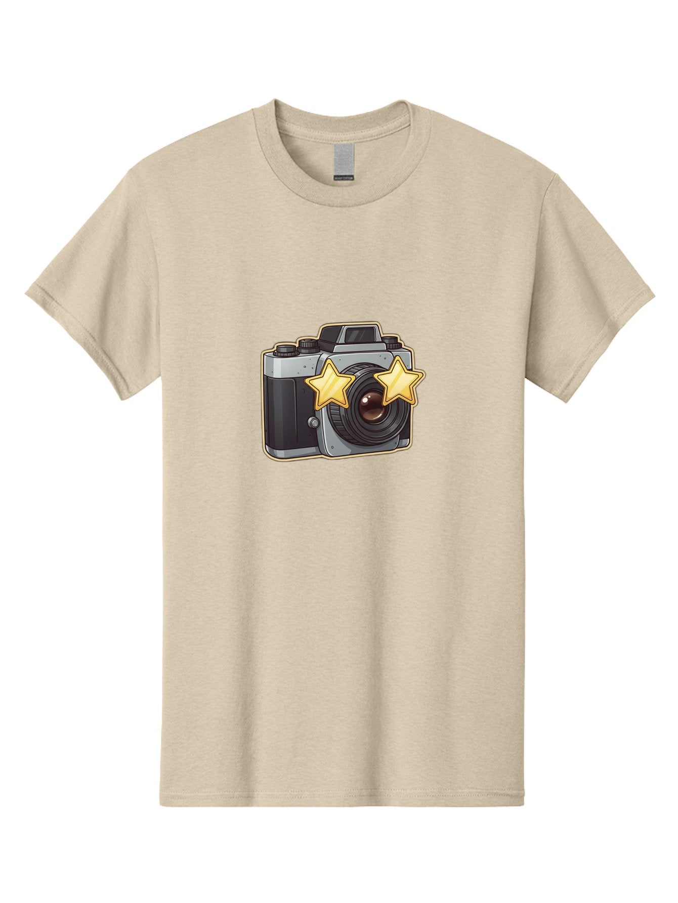 Slr-Camera-With-Stars Men'S Graphic Tee, 100% Cotton, Comfortable Casual Summer Wear, Machine Washable, Camera, Photography, Stars, Favorite Camera, Best Camera, Photography Equipment, Camera Lens, Photography Icon, Camera With Stars, Bae758 12
