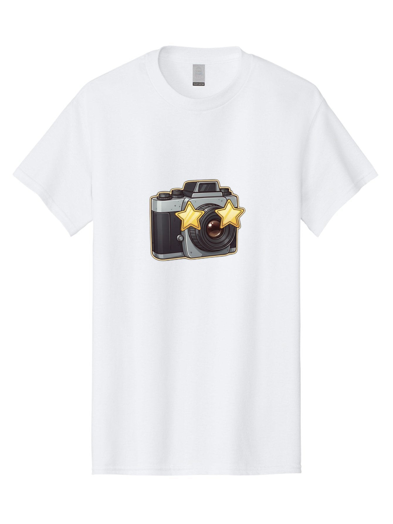 Slr-Camera-With-Stars Men'S Graphic Tee, 100% Cotton, Comfortable Casual Summer Wear, Machine Washable, Camera, Photography, Stars, Favorite Camera, Best Camera, Photography Equipment, Camera Lens, Photography Icon, Camera With Stars, Bae758 3