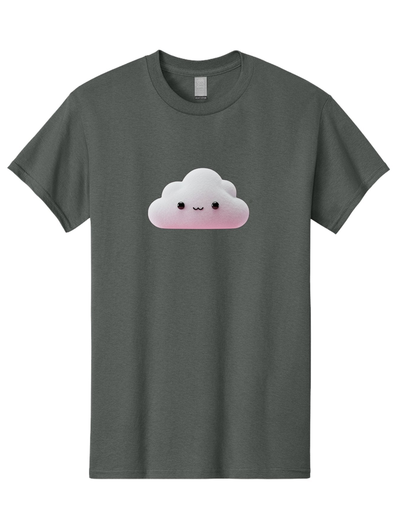 Smiling-Cloud-1 Men'S Graphic Tee, 100% Cotton, Comfortable Casual Summer Wear, Machine Washable, Kawaii Cloud, Cute Cartoon Character, Smiling Face, Fluffy Cloud, Pastel Colors, Adorable Design, Soft Graphics, Childrens Illustration, Bae762 4