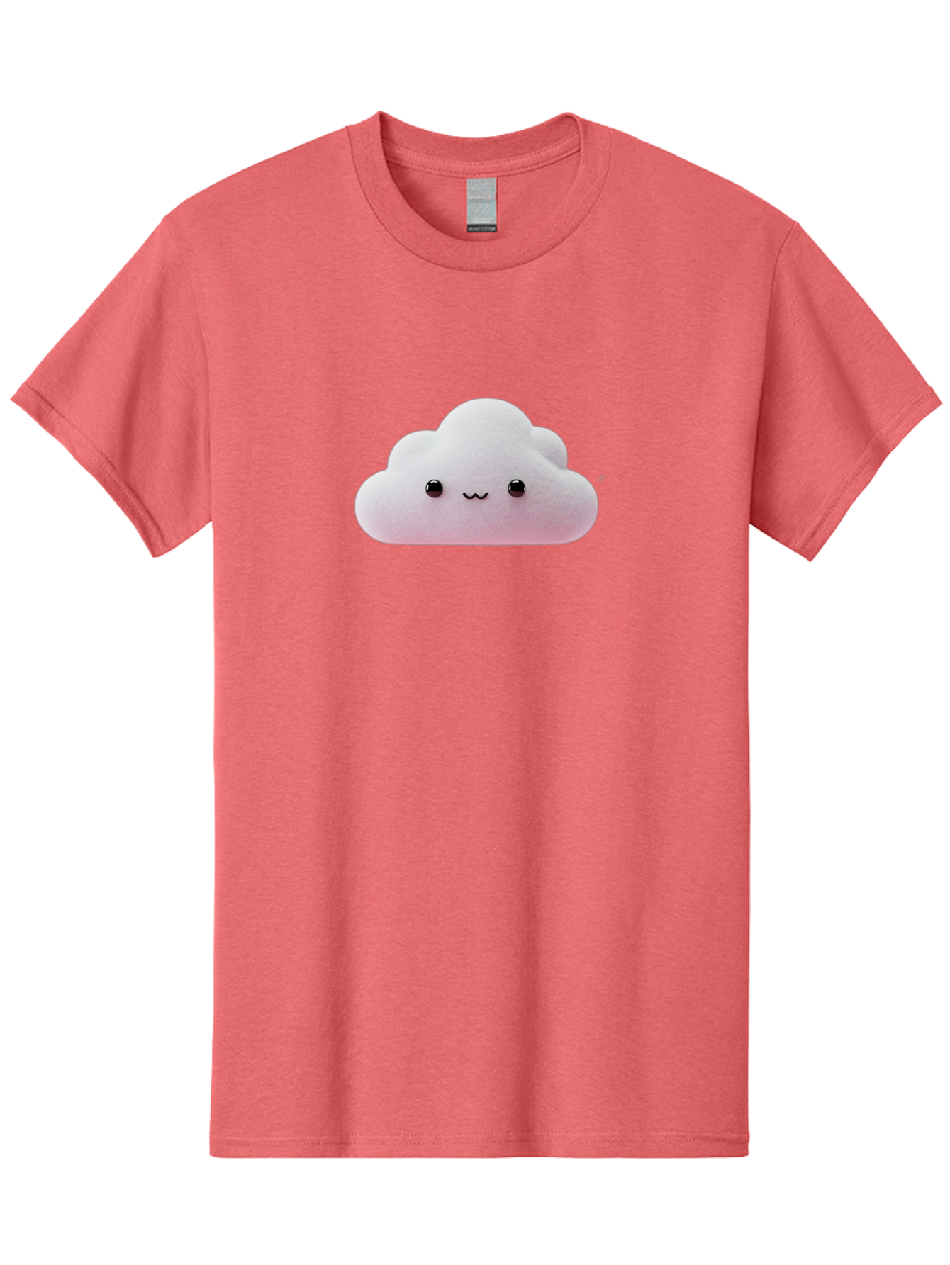 Smiling-Cloud-1 Men'S Graphic Tee, 100% Cotton, Comfortable Casual Summer Wear, Machine Washable, Kawaii Cloud, Cute Cartoon Character, Smiling Face, Fluffy Cloud, Pastel Colors, Adorable Design, Soft Graphics, Childrens Illustration, Bae762 4