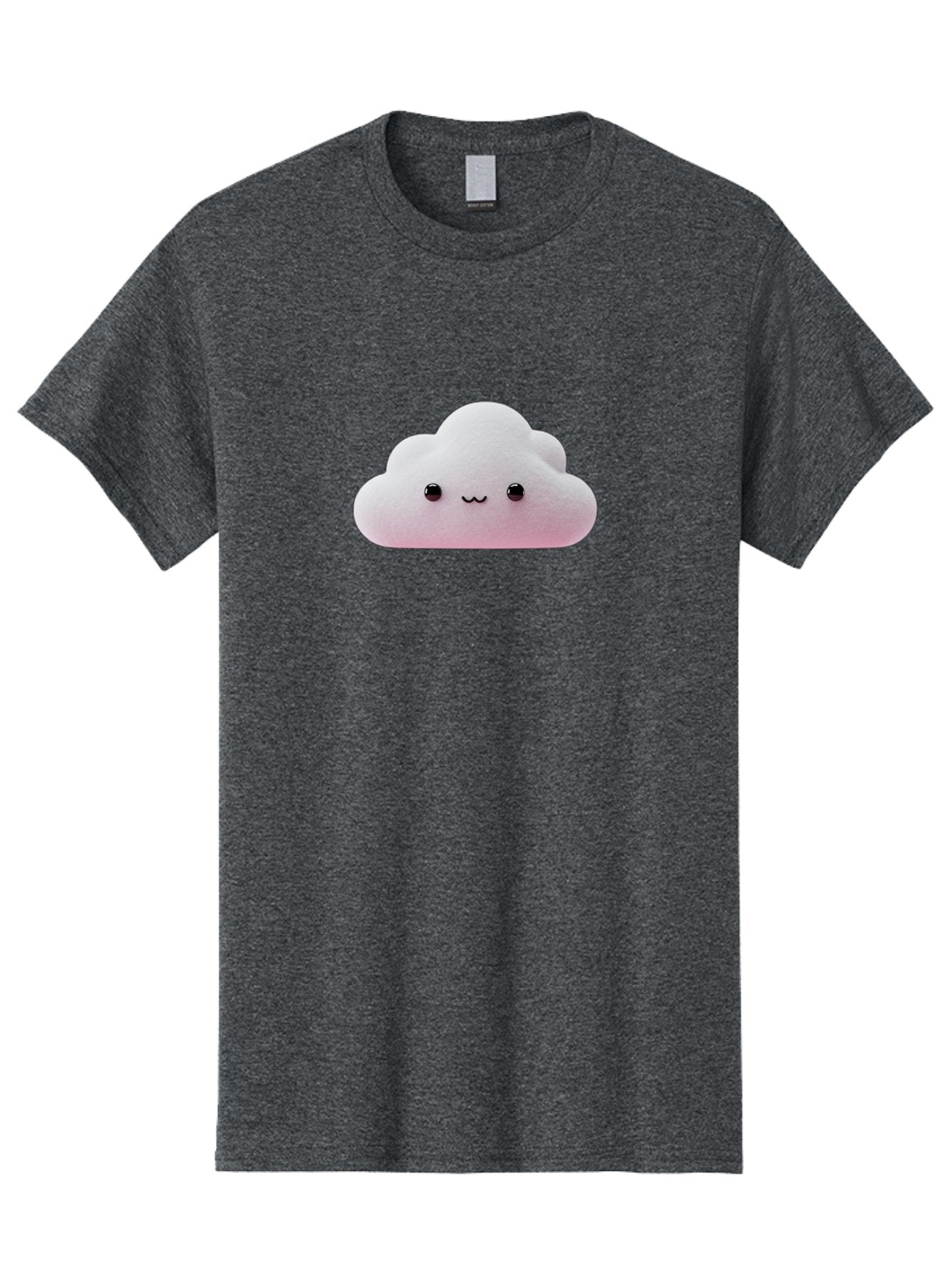 Smiling-Cloud-1 Men'S Graphic Tee, 100% Cotton, Comfortable Casual Summer Wear, Machine Washable, Kawaii Cloud, Cute Cartoon Character, Smiling Face, Fluffy Cloud, Pastel Colors, Adorable Design, Soft Graphics, Childrens Illustration, Bae762 3