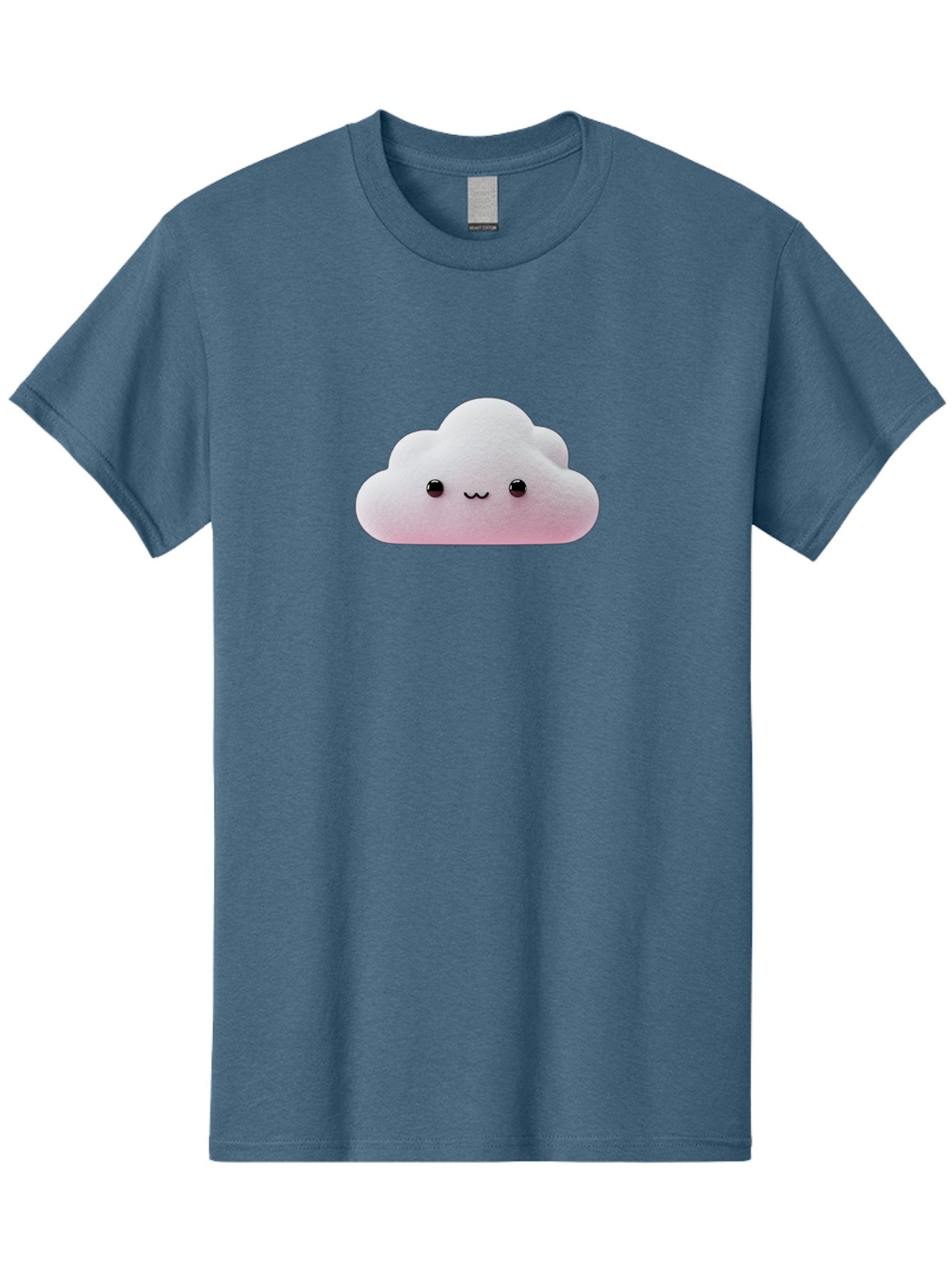 Smiling-Cloud-1 Men'S Graphic Tee, 100% Cotton, Comfortable Casual Summer Wear, Machine Washable, Kawaii Cloud, Cute Cartoon Character, Smiling Face, Fluffy Cloud, Pastel Colors, Adorable Design, Soft Graphics, Childrens Illustration, Bae762