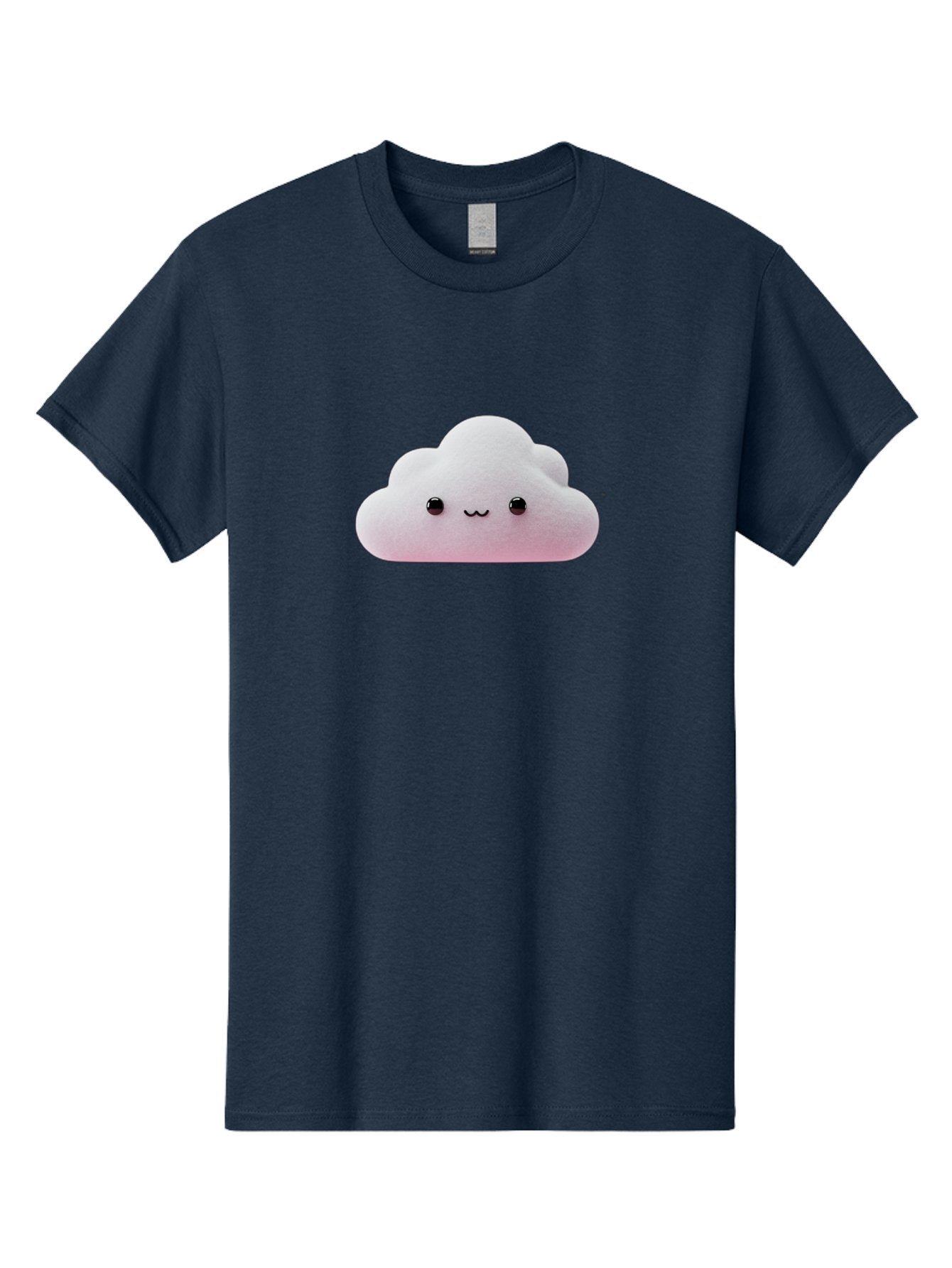 Smiling-Cloud-1 Men'S Graphic Tee, 100% Cotton, Comfortable Casual Summer Wear, Machine Washable, Kawaii Cloud, Cute Cartoon Character, Smiling Face, Fluffy Cloud, Pastel Colors, Adorable Design, Soft Graphics, Childrens Illustration, Bae762 15