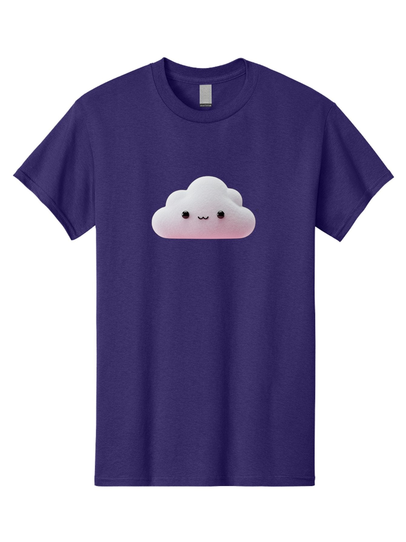Smiling-Cloud-1 Men'S Graphic Tee, 100% Cotton, Comfortable Casual Summer Wear, Machine Washable, Kawaii Cloud, Cute Cartoon Character, Smiling Face, Fluffy Cloud, Pastel Colors, Adorable Design, Soft Graphics, Childrens Illustration, Bae762 5