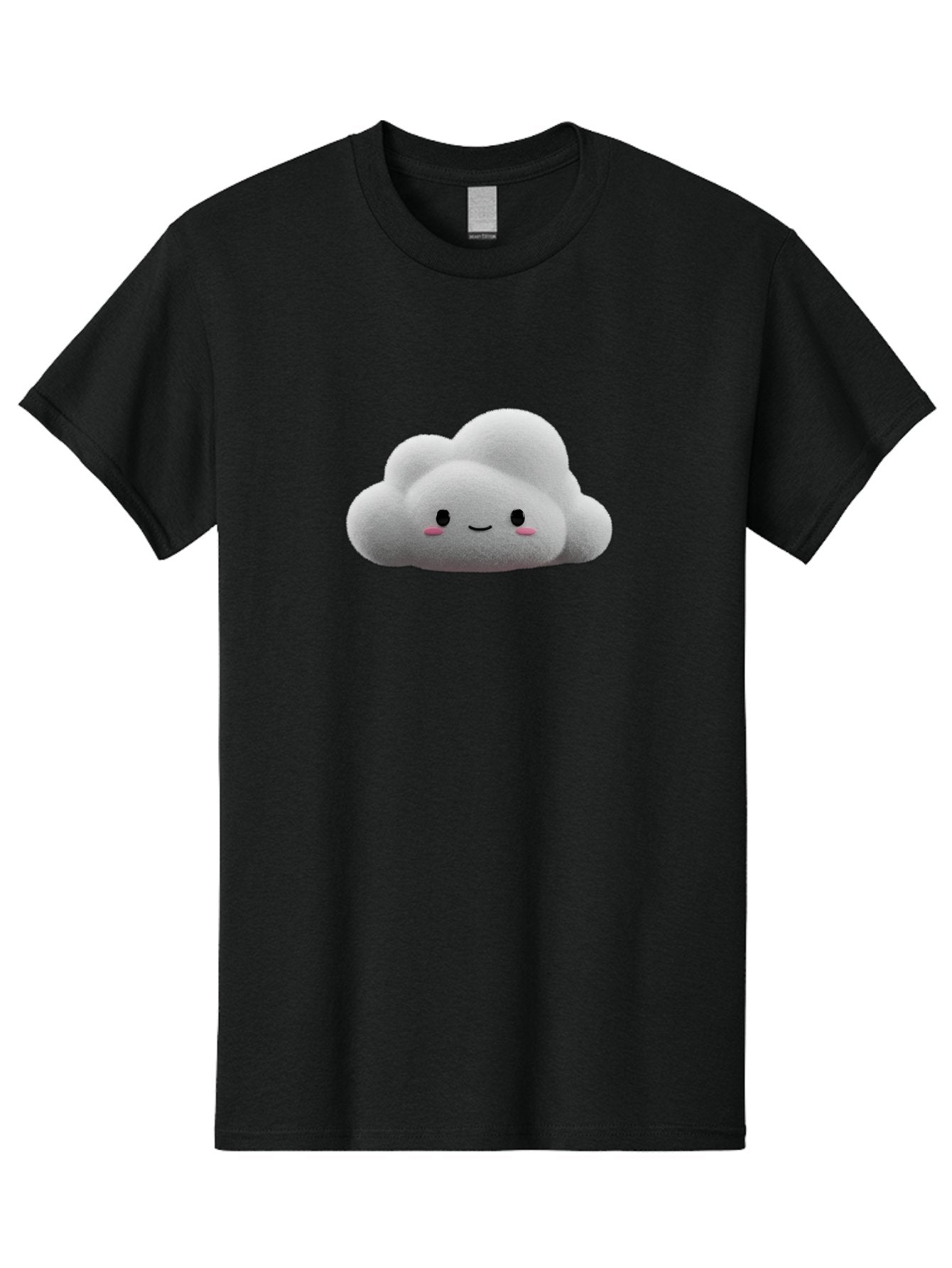 Smiling-Cloud-3 Men'S Graphic Tee, 100% Cotton, Comfortable Casual Summer Wear, Machine Washable, Cute Cloud, Smiling Face, Fluffy White Cloud, Cartoon Character, Adorable Illustration, Kawaii Cloud, Soft Graphics, Digital Art, Bae764 4