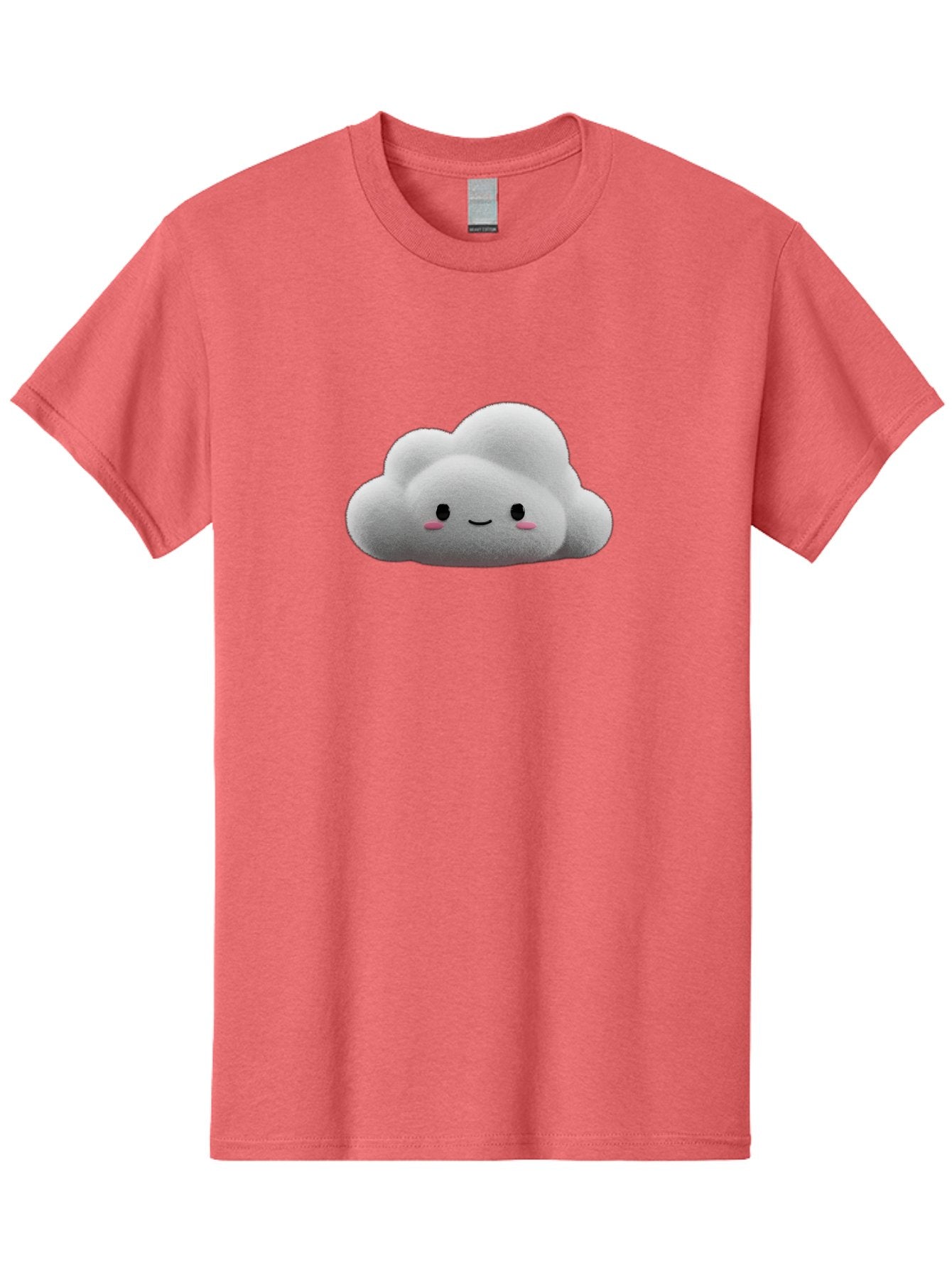 Smiling-Cloud-3 Men'S Graphic Tee, 100% Cotton, Comfortable Casual Summer Wear, Machine Washable, Cute Cloud, Smiling Face, Fluffy White Cloud, Cartoon Character, Adorable Illustration, Kawaii Cloud, Soft Graphics, Digital Art, Bae764 9