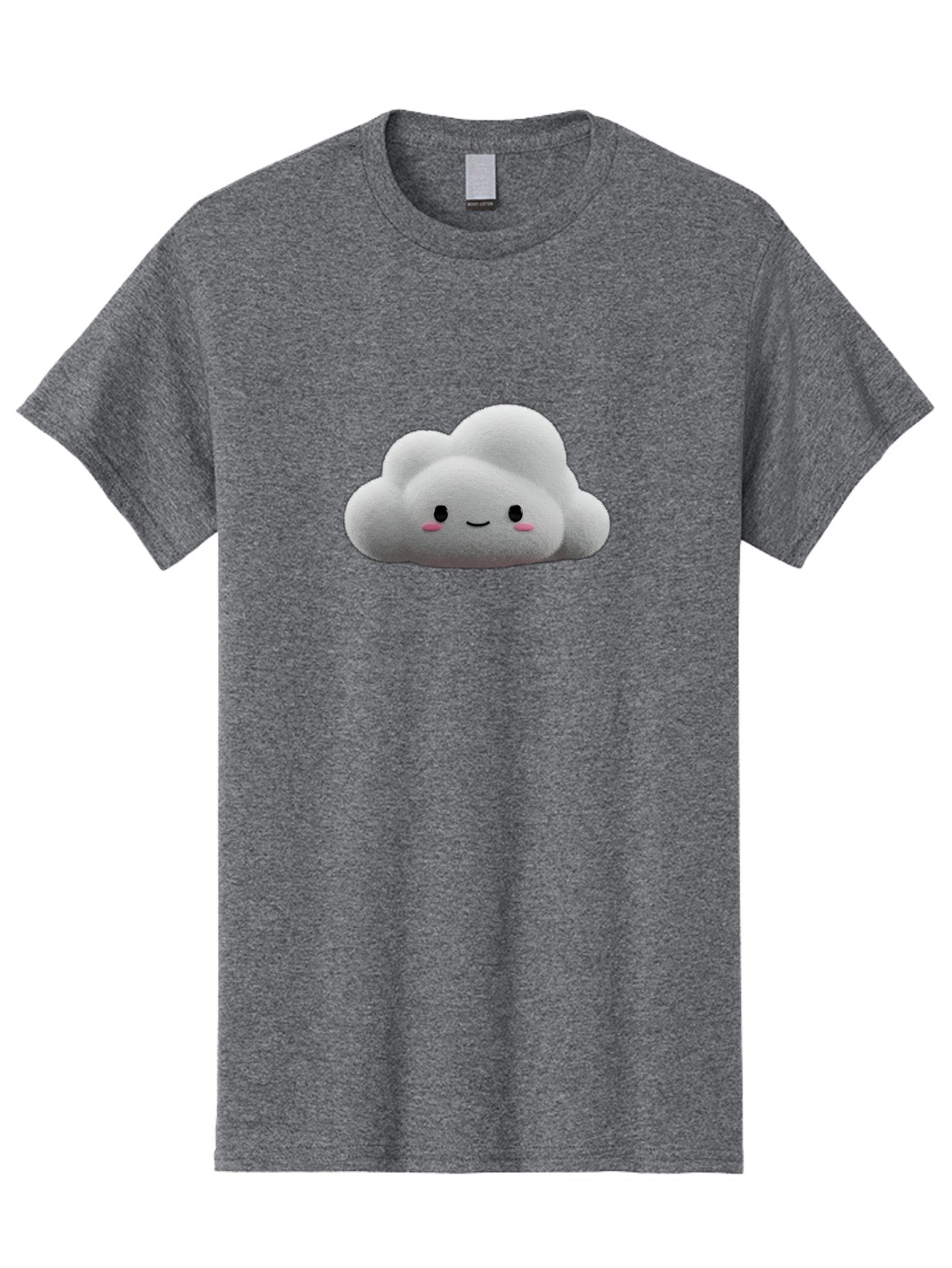 Smiling-Cloud-3 Men'S Graphic Tee, 100% Cotton, Comfortable Casual Summer Wear, Machine Washable, Cute Cloud, Smiling Face, Fluffy White Cloud, Cartoon Character, Adorable Illustration, Kawaii Cloud, Soft Graphics, Digital Art, Bae764 10