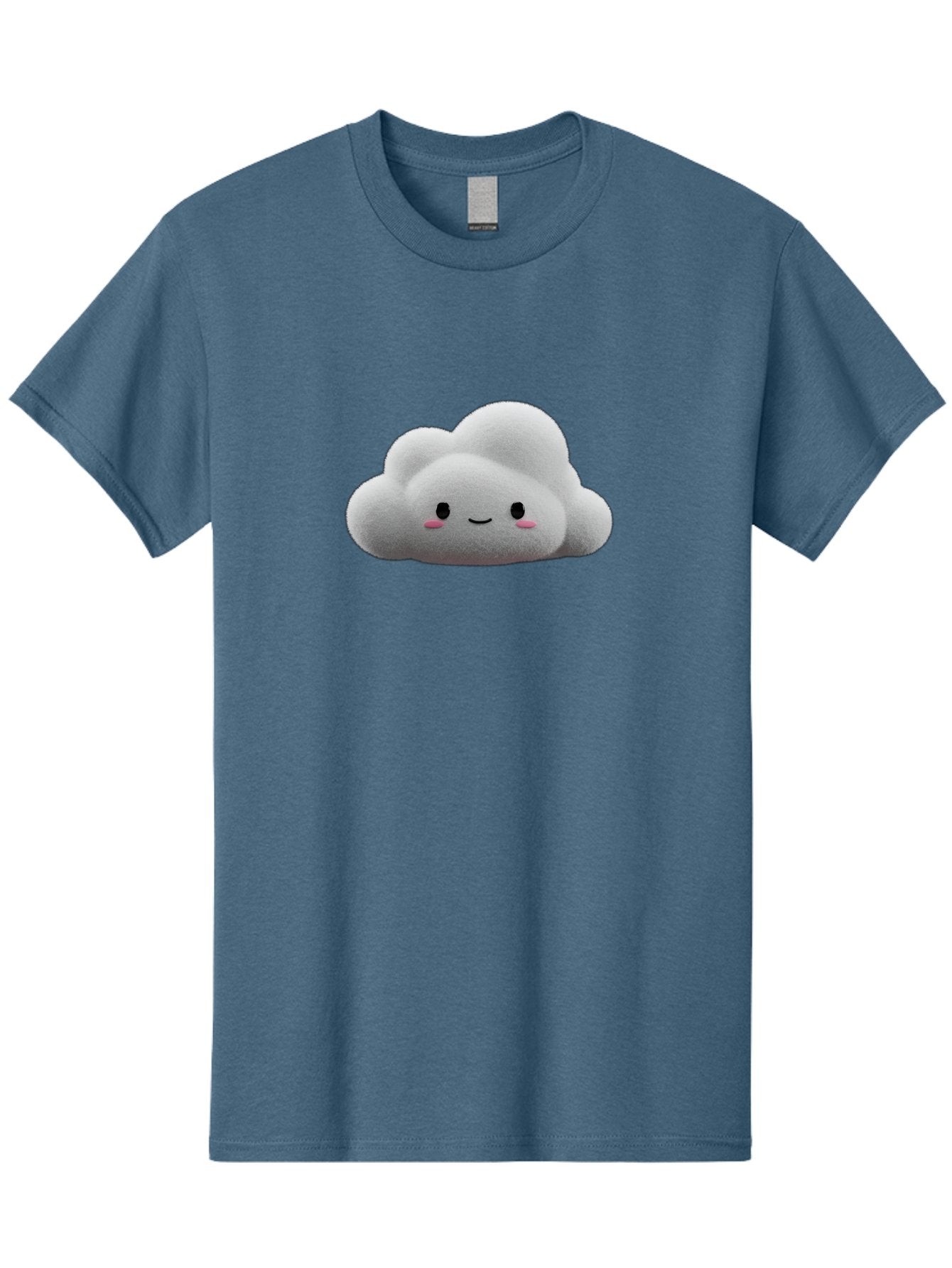 Smiling-Cloud-3 Men'S Graphic Tee, 100% Cotton, Comfortable Casual Summer Wear, Machine Washable, Cute Cloud, Smiling Face, Fluffy White Cloud, Cartoon Character, Adorable Illustration, Kawaii Cloud, Soft Graphics, Digital Art, Bae764 13