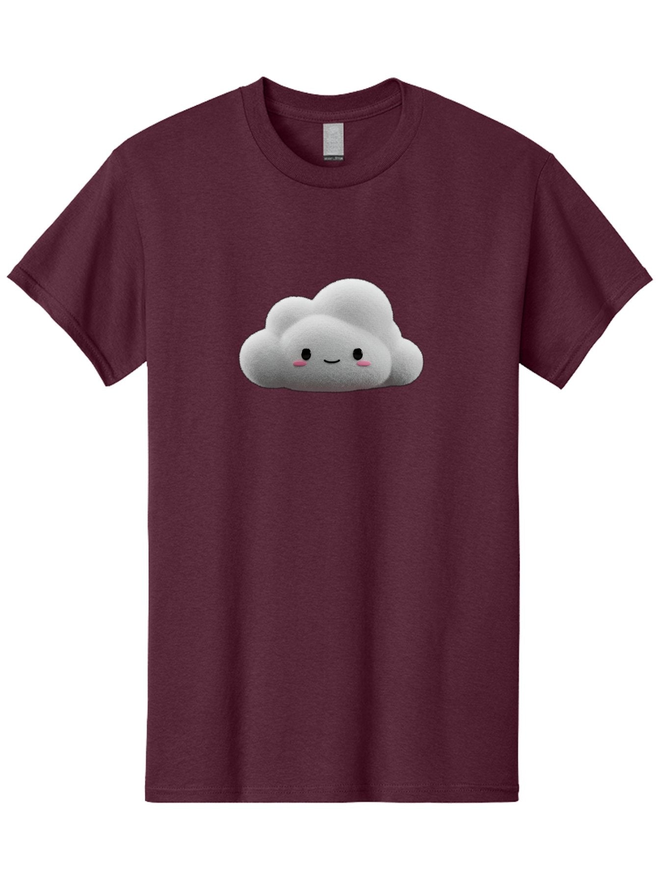Smiling-Cloud-3 Men'S Graphic Tee, 100% Cotton, Comfortable Casual Summer Wear, Machine Washable, Cute Cloud, Smiling Face, Fluffy White Cloud, Cartoon Character, Adorable Illustration, Kawaii Cloud, Soft Graphics, Digital Art, Bae764 6