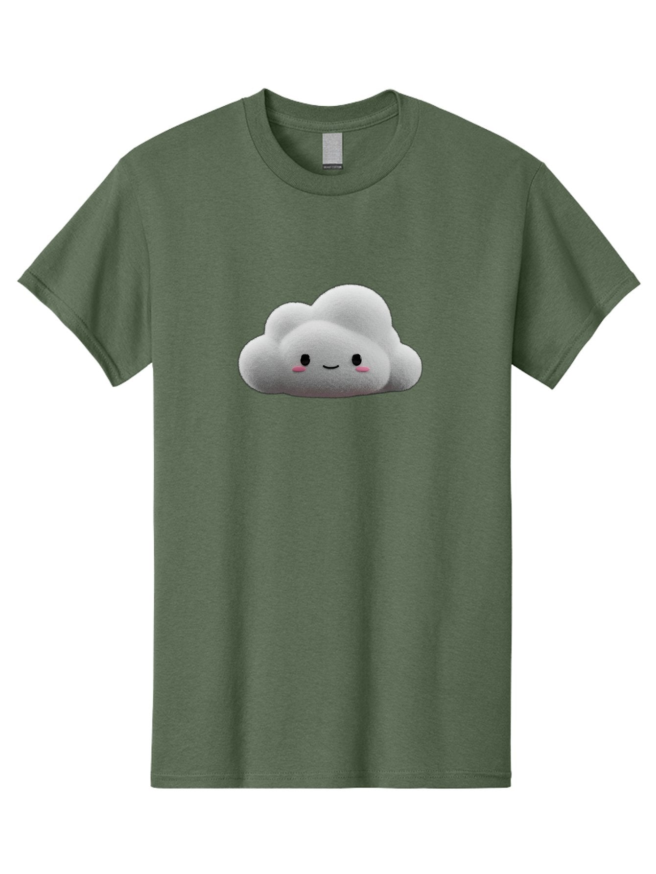 Smiling-Cloud-3 Men'S Graphic Tee, 100% Cotton, Comfortable Casual Summer Wear, Machine Washable, Cute Cloud, Smiling Face, Fluffy White Cloud, Cartoon Character, Adorable Illustration, Kawaii Cloud, Soft Graphics, Digital Art, Bae764 12