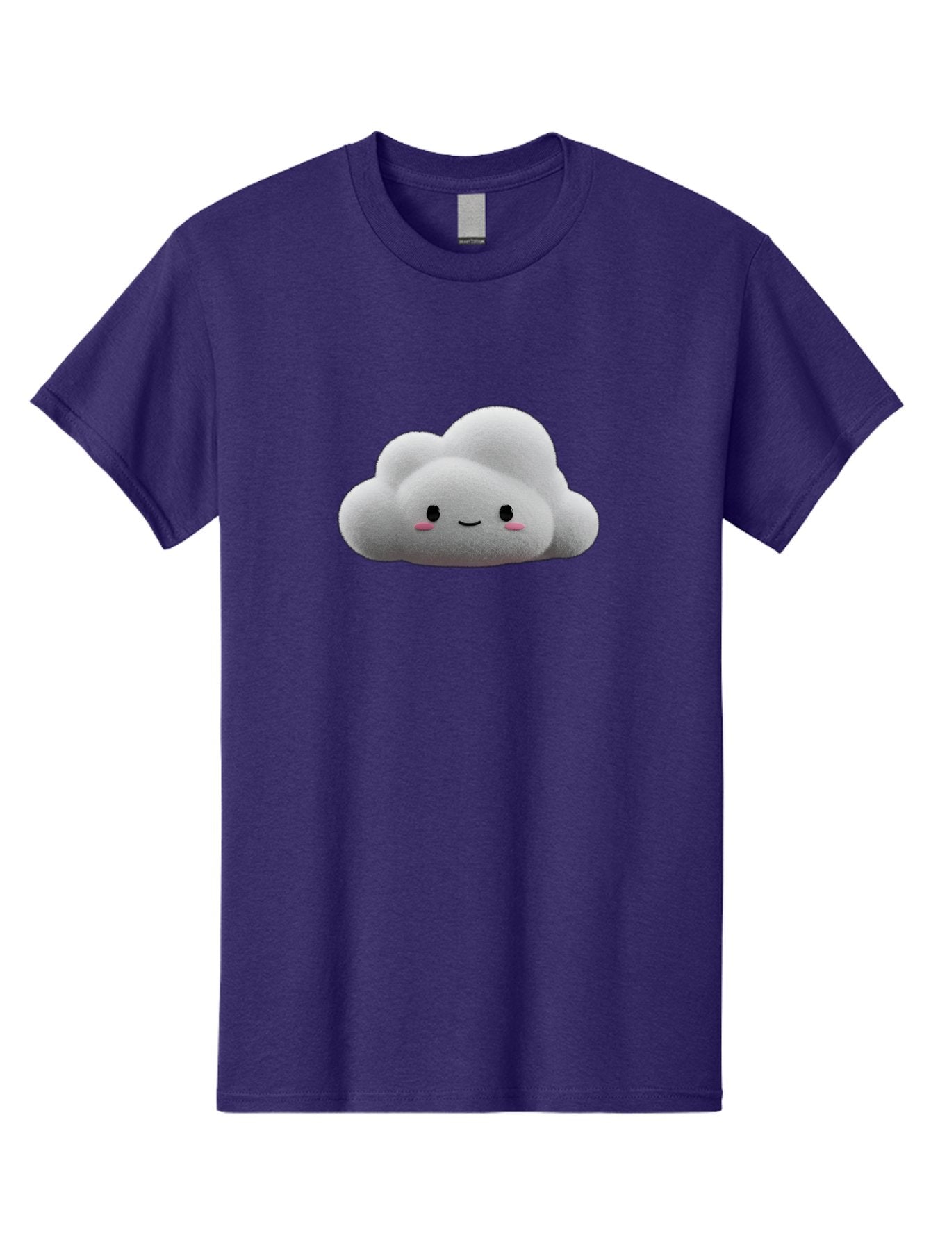 Smiling-Cloud-3 Men'S Graphic Tee, 100% Cotton, Comfortable Casual Summer Wear, Machine Washable, Cute Cloud, Smiling Face, Fluffy White Cloud, Cartoon Character, Adorable Illustration, Kawaii Cloud, Soft Graphics, Digital Art, Bae764 5
