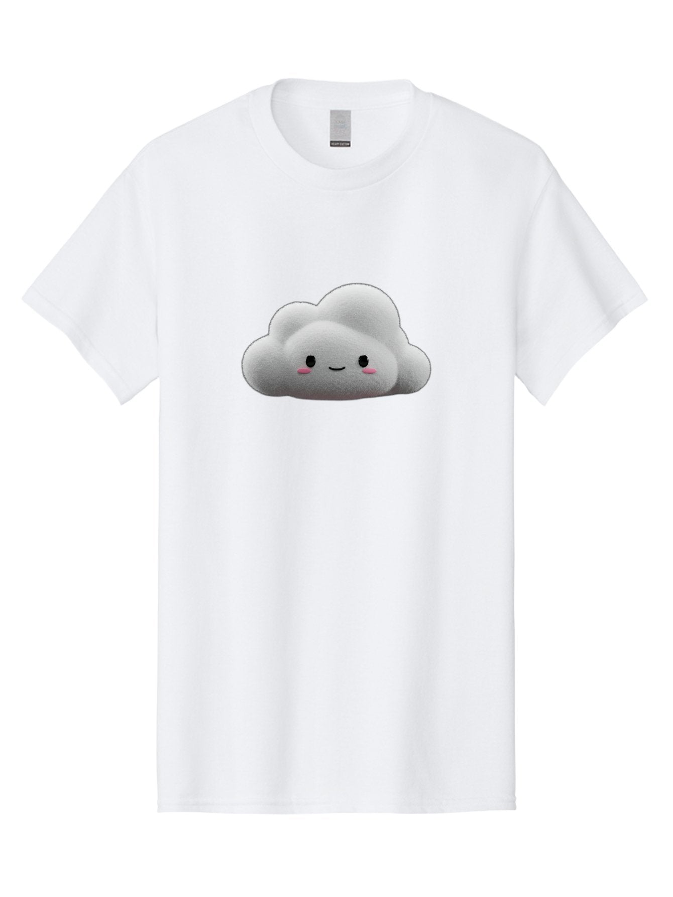 Smiling-Cloud-3 Men'S Graphic Tee, 100% Cotton, Comfortable Casual Summer Wear, Machine Washable, Cute Cloud, Smiling Face, Fluffy White Cloud, Cartoon Character, Adorable Illustration, Kawaii Cloud, Soft Graphics, Digital Art, Bae764