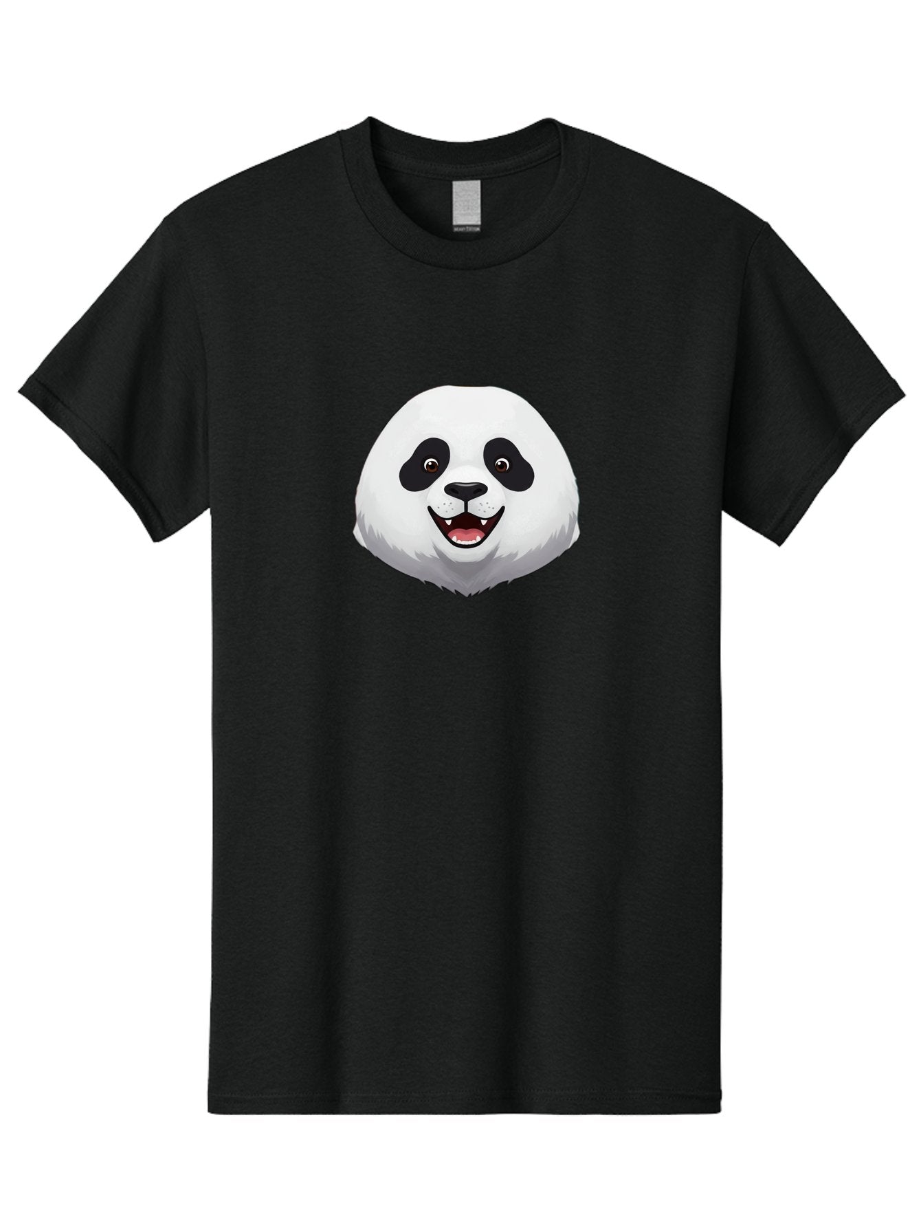 Smiling-Panda-Head Men'S Graphic Tee, 100% Cotton, Comfortable Casual Summer Wear, Machine Washable, Cartoon Panda, Happy Face, Black And White Fur, Cute Animal, Playful Expression, Smiling Panda, Cartoon Character Bae766 10