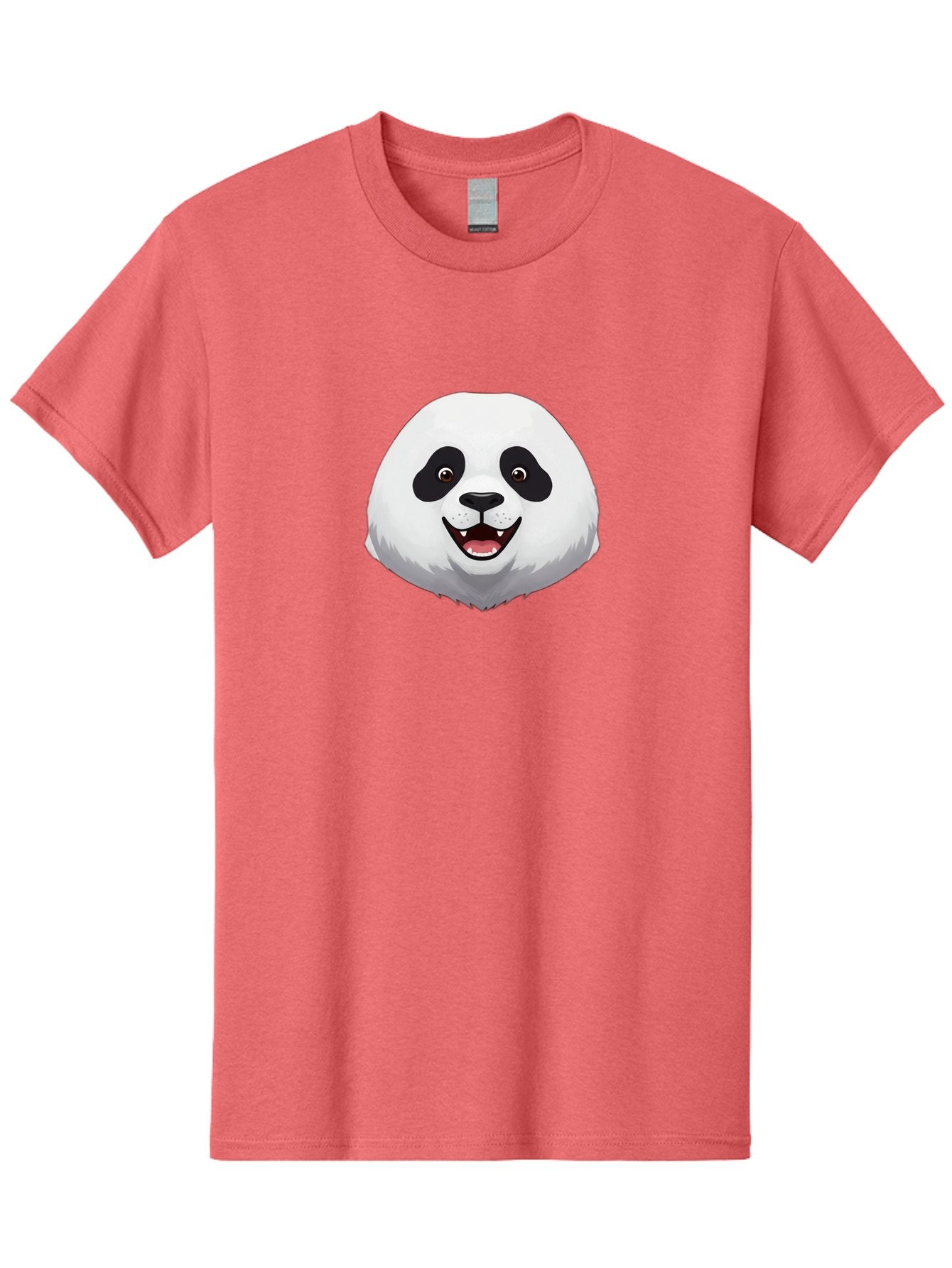 Smiling-Panda-Head Men'S Graphic Tee, 100% Cotton, Comfortable Casual Summer Wear, Machine Washable, Cartoon Panda, Happy Face, Black And White Fur, Cute Animal, Playful Expression, Smiling Panda, Cartoon Character Bae766 5