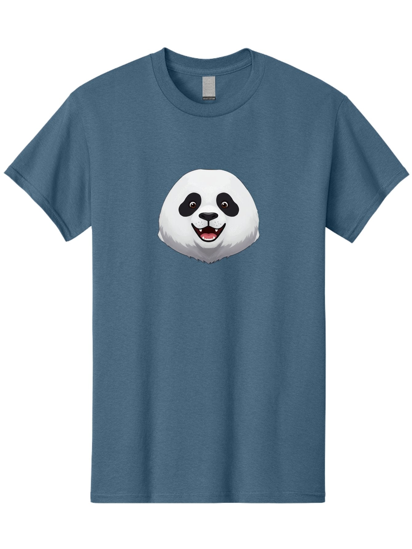 Smiling-Panda-Head Men'S Graphic Tee, 100% Cotton, Comfortable Casual Summer Wear, Machine Washable, Cartoon Panda, Happy Face, Black And White Fur, Cute Animal, Playful Expression, Smiling Panda, Cartoon Character Bae766 8