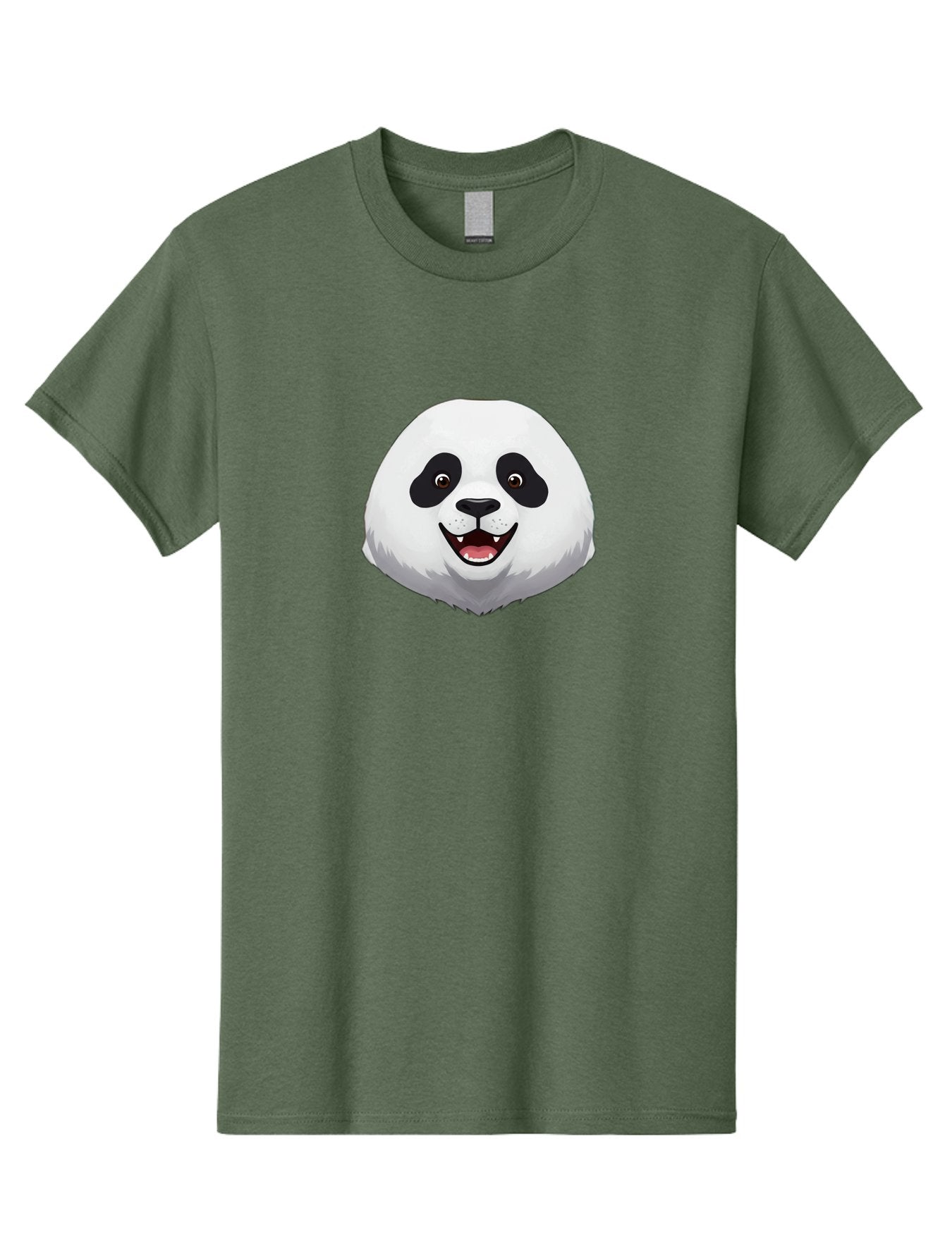 Smiling-Panda-Head Men'S Graphic Tee, 100% Cotton, Comfortable Casual Summer Wear, Machine Washable, Cartoon Panda, Happy Face, Black And White Fur, Cute Animal, Playful Expression, Smiling Panda, Cartoon Character Bae766 9