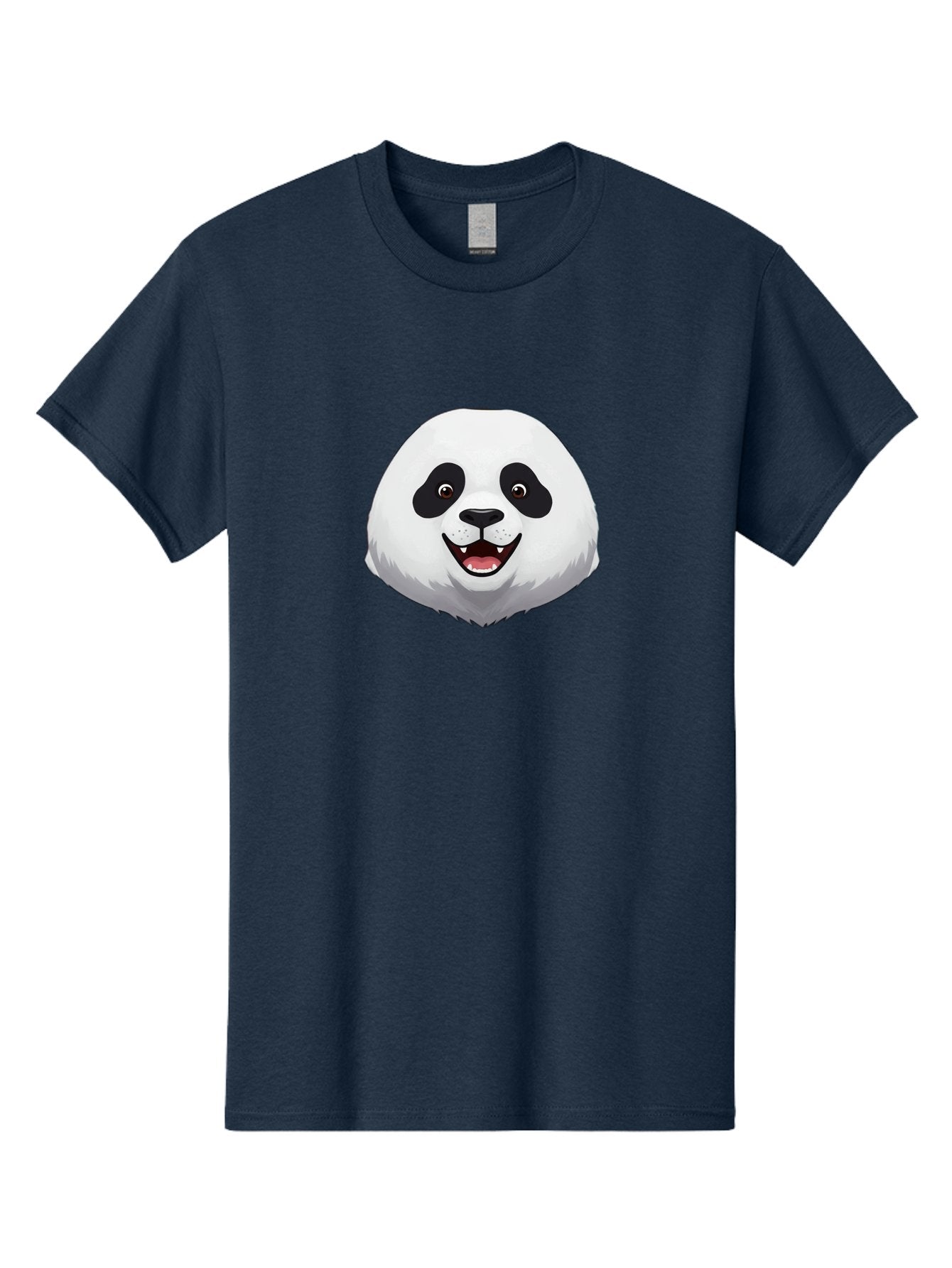 Smiling-Panda-Head Men'S Graphic Tee, 100% Cotton, Comfortable Casual Summer Wear, Machine Washable, Cartoon Panda, Happy Face, Black And White Fur, Cute Animal, Playful Expression, Smiling Panda, Cartoon Character Bae766 6