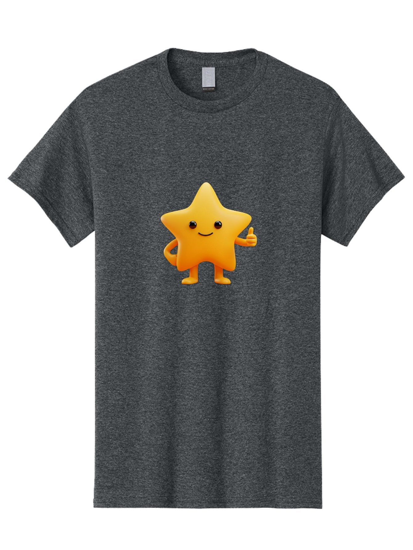 Smiling-Star-1 Men'S Graphic Tee, 100% Cotton, Comfortable Casual Summer Wear, Machine Washable, Cartoon Star, Yellow Star, Smiling Face, Thumbs Up, Happy Character, Friendly Star, Cute Design, 3D Illustration, Positive Vibe, Good Vibes Only Bae767 13