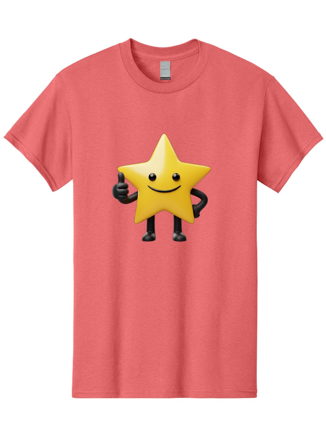 Smiling-Star-2 Men'S Graphic Tee, 100% Cotton, Comfortable Casual Summer Wear, Machine Washable, Smiling Star, Thumbs Up, Approval, Happiness, Joyful Character, Cartoon Star, Friendly Mascot, Positive Vibe, Happy Face Bae768 15