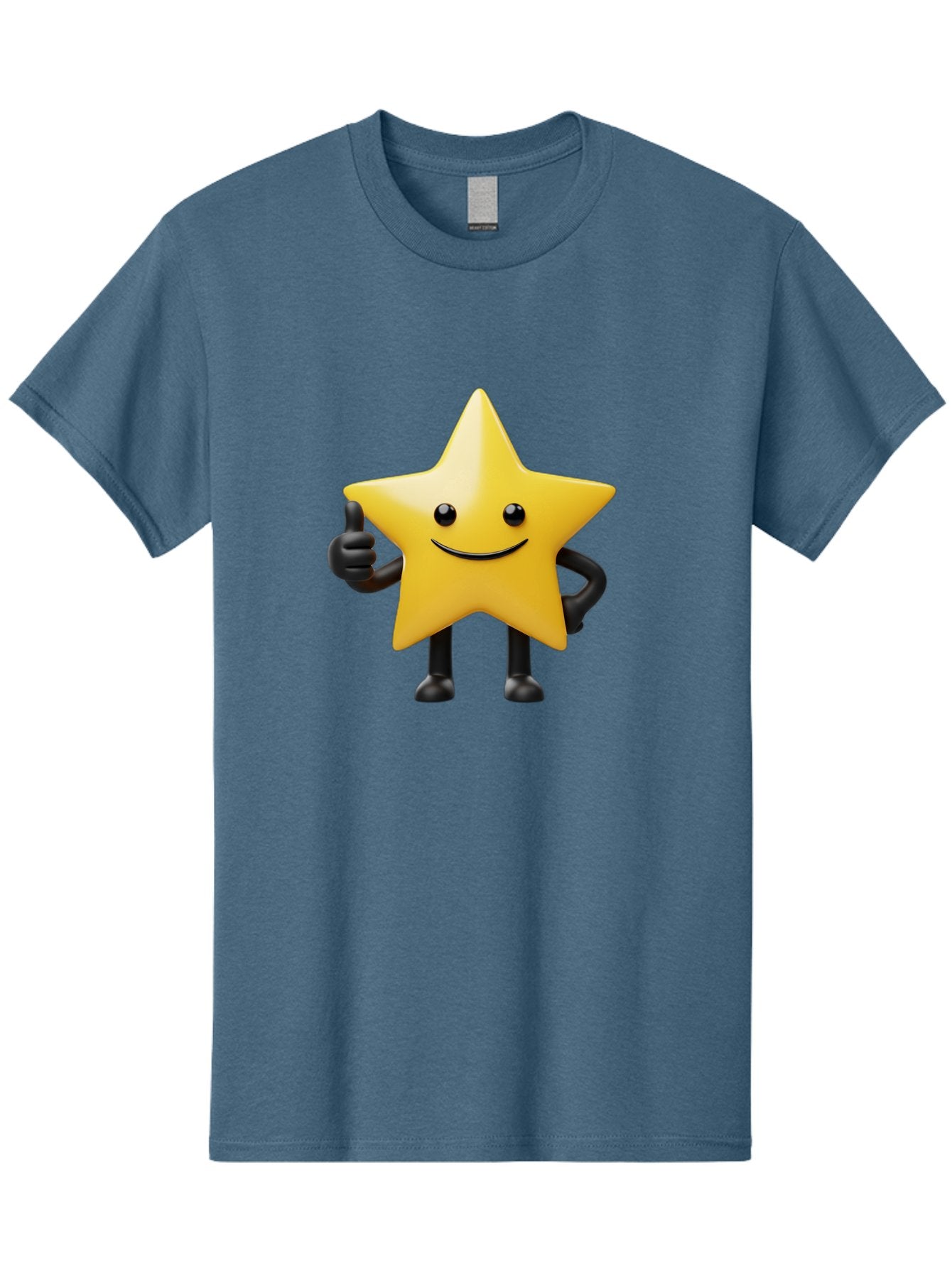 Smiling-Star-2 Men'S Graphic Tee, 100% Cotton, Comfortable Casual Summer Wear, Machine Washable, Smiling Star, Thumbs Up, Approval, Happiness, Joyful Character, Cartoon Star, Friendly Mascot, Positive Vibe, Happy Face Bae768 13