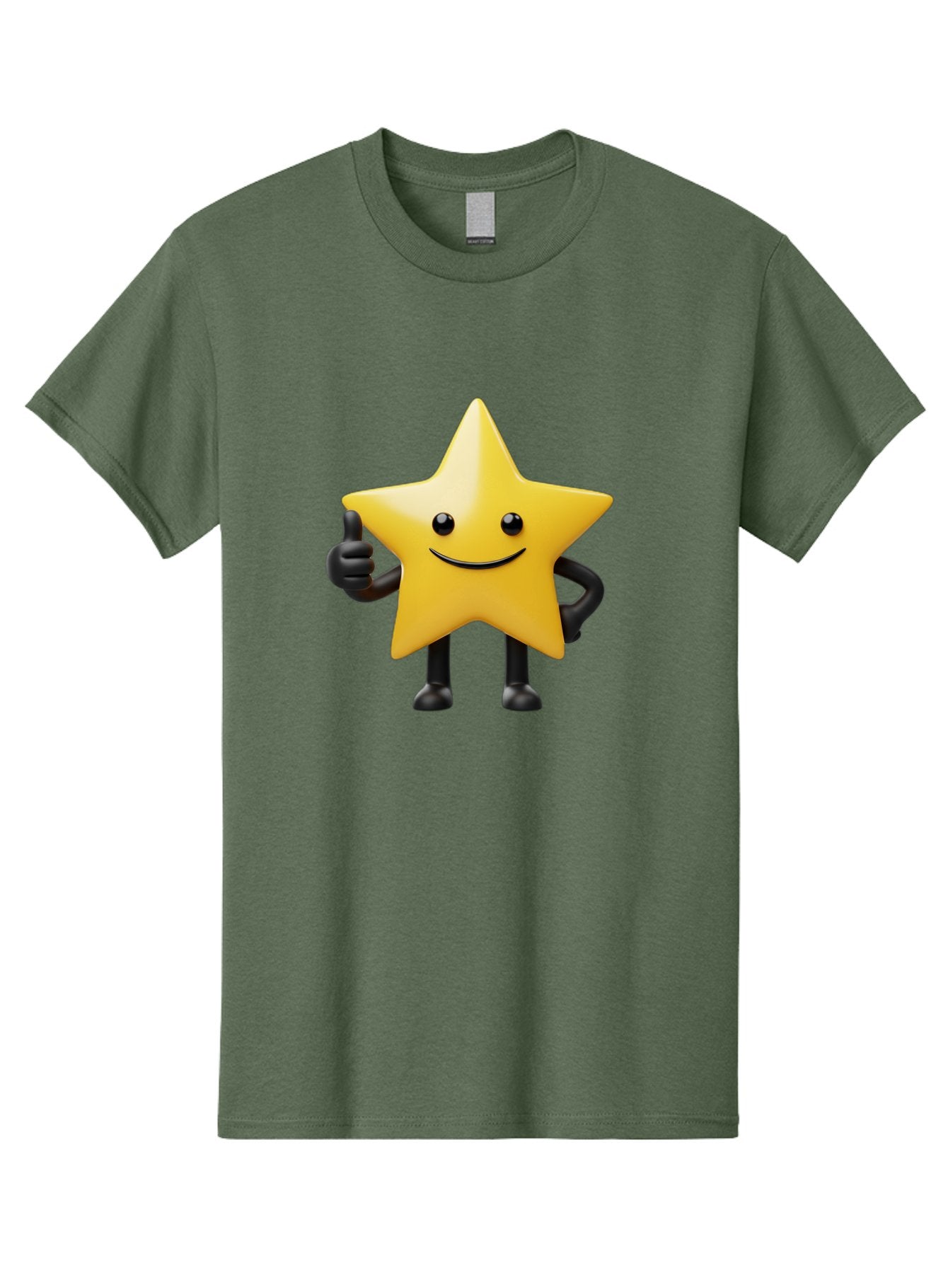 Smiling-Star-2 Men'S Graphic Tee, 100% Cotton, Comfortable Casual Summer Wear, Machine Washable, Smiling Star, Thumbs Up, Approval, Happiness, Joyful Character, Cartoon Star, Friendly Mascot, Positive Vibe, Happy Face Bae768 14