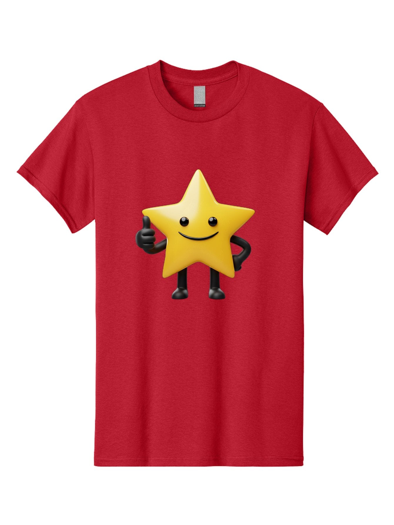 Smiling-Star-2 Men'S Graphic Tee, 100% Cotton, Comfortable Casual Summer Wear, Machine Washable, Smiling Star, Thumbs Up, Approval, Happiness, Joyful Character, Cartoon Star, Friendly Mascot, Positive Vibe, Happy Face Bae768 7