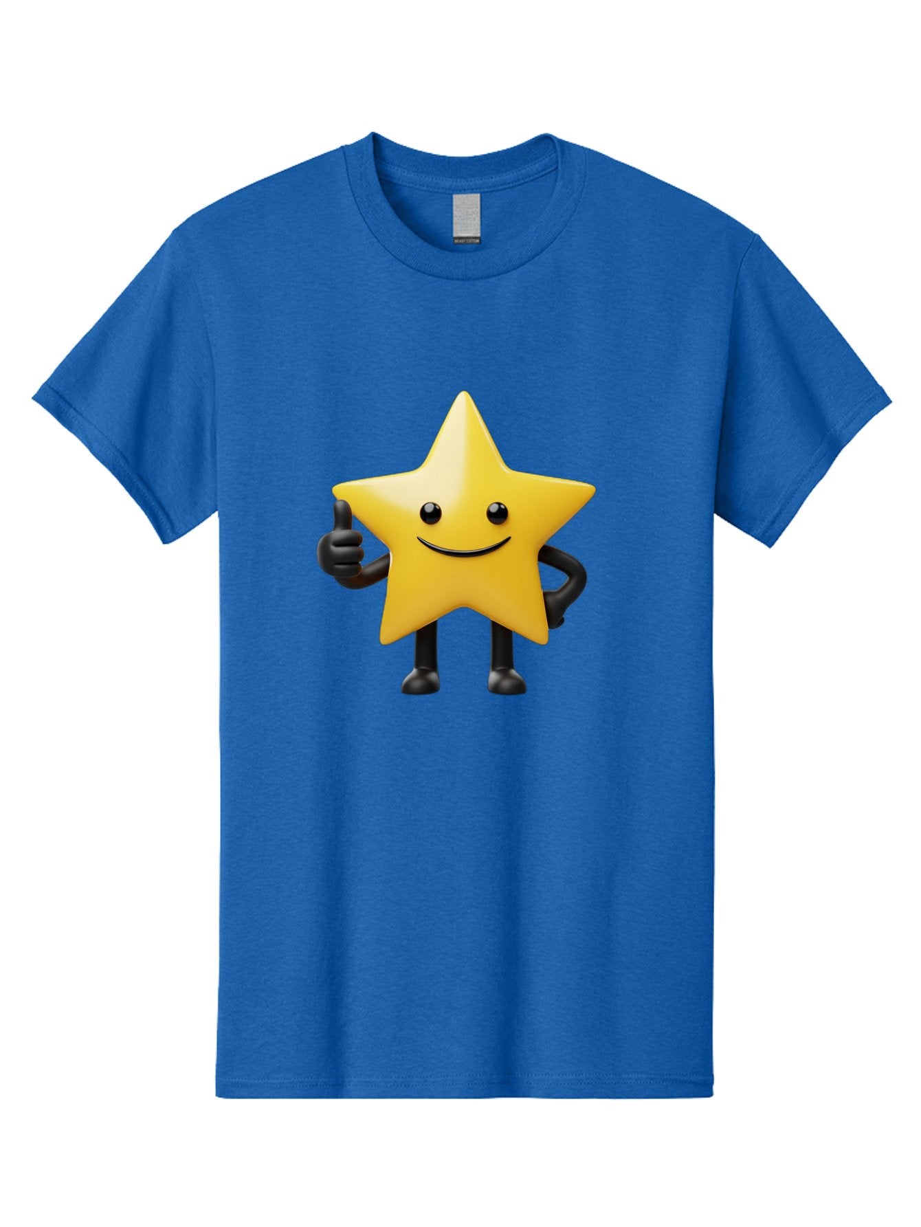 Smiling-Star-2 Men'S Graphic Tee, 100% Cotton, Comfortable Casual Summer Wear, Machine Washable, Smiling Star, Thumbs Up, Approval, Happiness, Joyful Character, Cartoon Star, Friendly Mascot, Positive Vibe, Happy Face Bae768 11