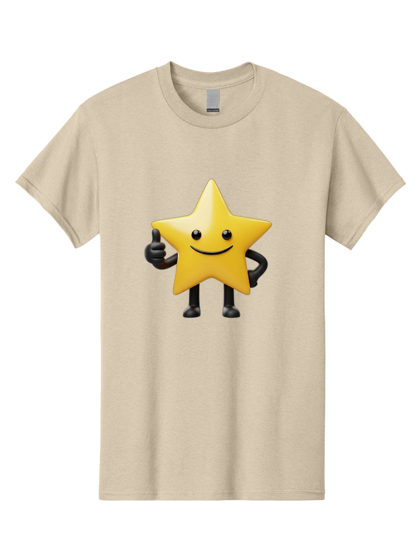 Smiling-Star-2 Men'S Graphic Tee, 100% Cotton, Comfortable Casual Summer Wear, Machine Washable, Smiling Star, Thumbs Up, Approval, Happiness, Joyful Character, Cartoon Star, Friendly Mascot, Positive Vibe, Happy Face Bae768 12