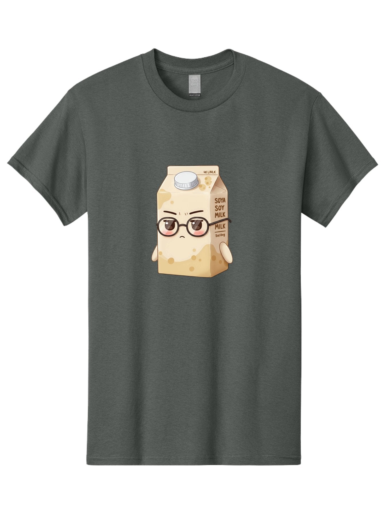 Soya-Soy-Milk Men'S Graphic Tee, 100% Cotton, Comfortable Casual Summer Wear, Machine Washable, Cartoon Soy Milk Carton, Anthropomorphic Milk, Glasses, Sad Face, Soy Milk, Milk Carton, Kawaii Character, Plant-Based Milk, Dairy-Free, Vegan Milk Bae773 15