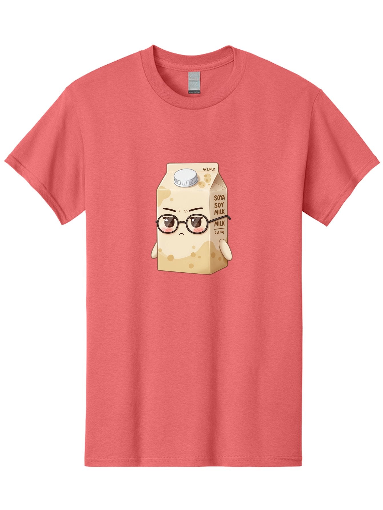 Soya-Soy-Milk Men'S Graphic Tee, 100% Cotton, Comfortable Casual Summer Wear, Machine Washable, Cartoon Soy Milk Carton, Anthropomorphic Milk, Glasses, Sad Face, Soy Milk, Milk Carton, Kawaii Character, Plant-Based Milk, Dairy-Free, Vegan Milk Bae773 8