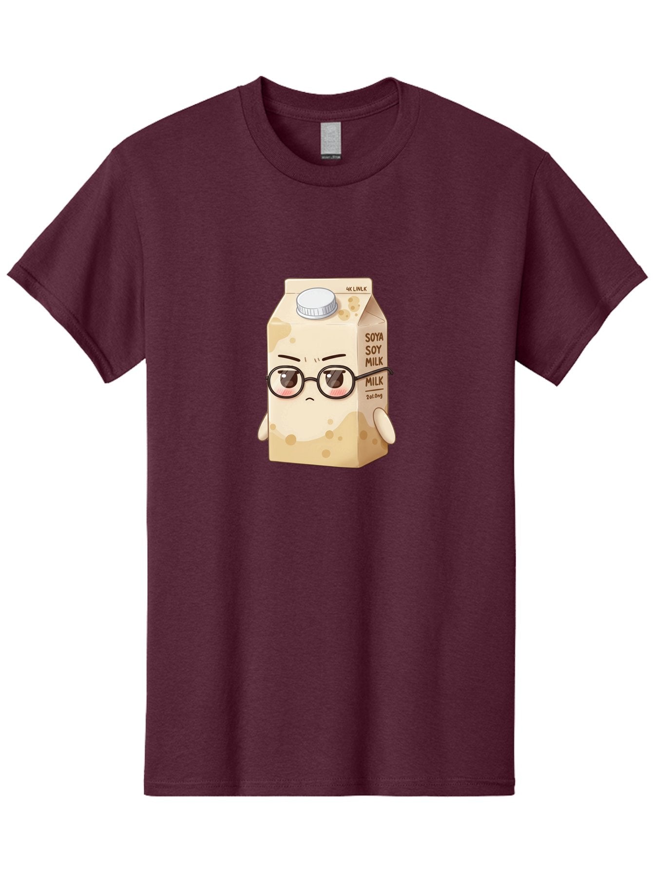 Soya-Soy-Milk Men'S Graphic Tee, 100% Cotton, Comfortable Casual Summer Wear, Machine Washable, Cartoon Soy Milk Carton, Anthropomorphic Milk, Glasses, Sad Face, Soy Milk, Milk Carton, Kawaii Character, Plant-Based Milk, Dairy-Free, Vegan Milk Bae773 14