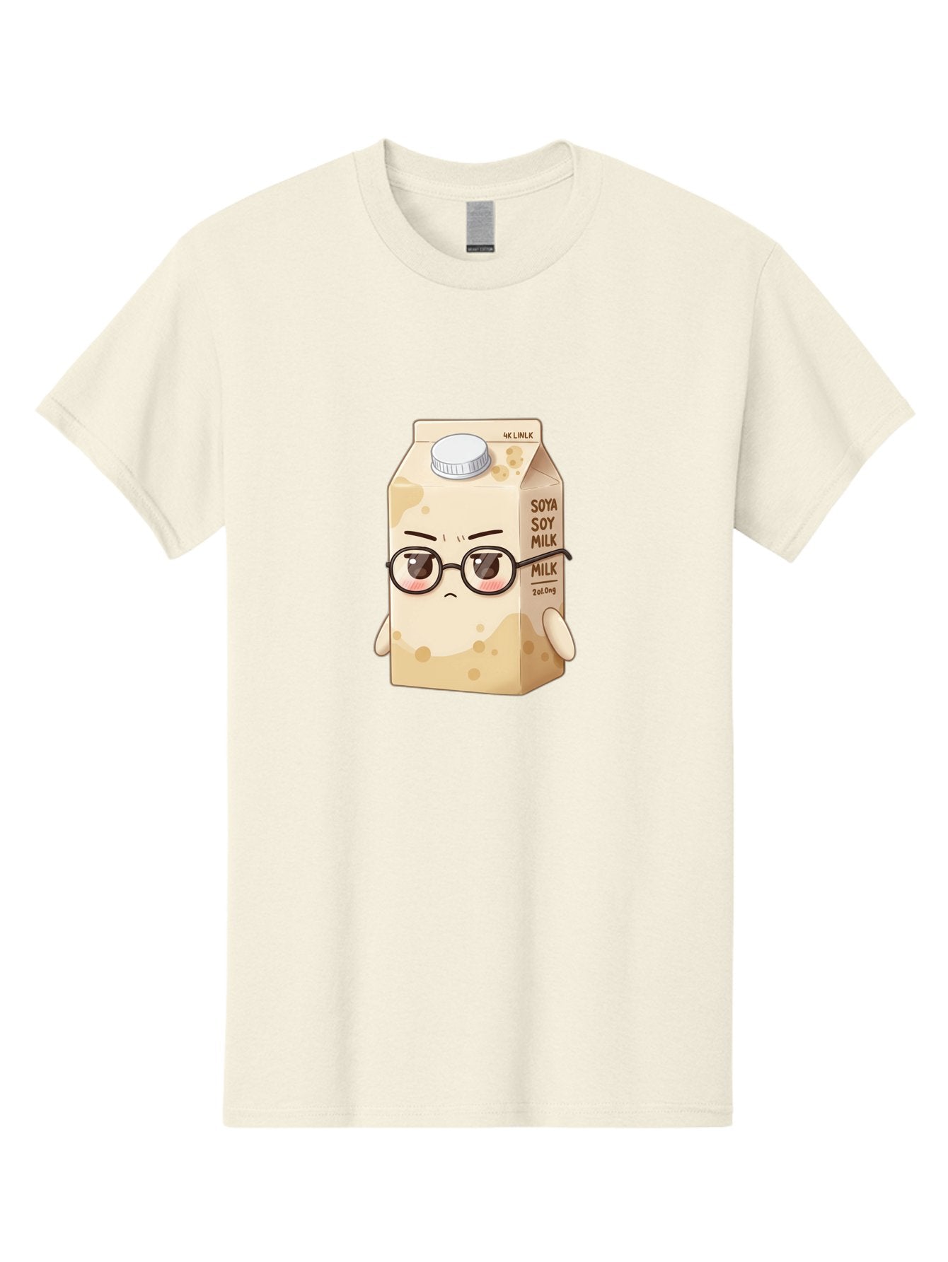Soya-Soy-Milk Men'S Graphic Tee, 100% Cotton, Comfortable Casual Summer Wear, Machine Washable, Cartoon Soy Milk Carton, Anthropomorphic Milk, Glasses, Sad Face, Soy Milk, Milk Carton, Kawaii Character, Plant-Based Milk, Dairy-Free, Vegan Milk Bae773 11