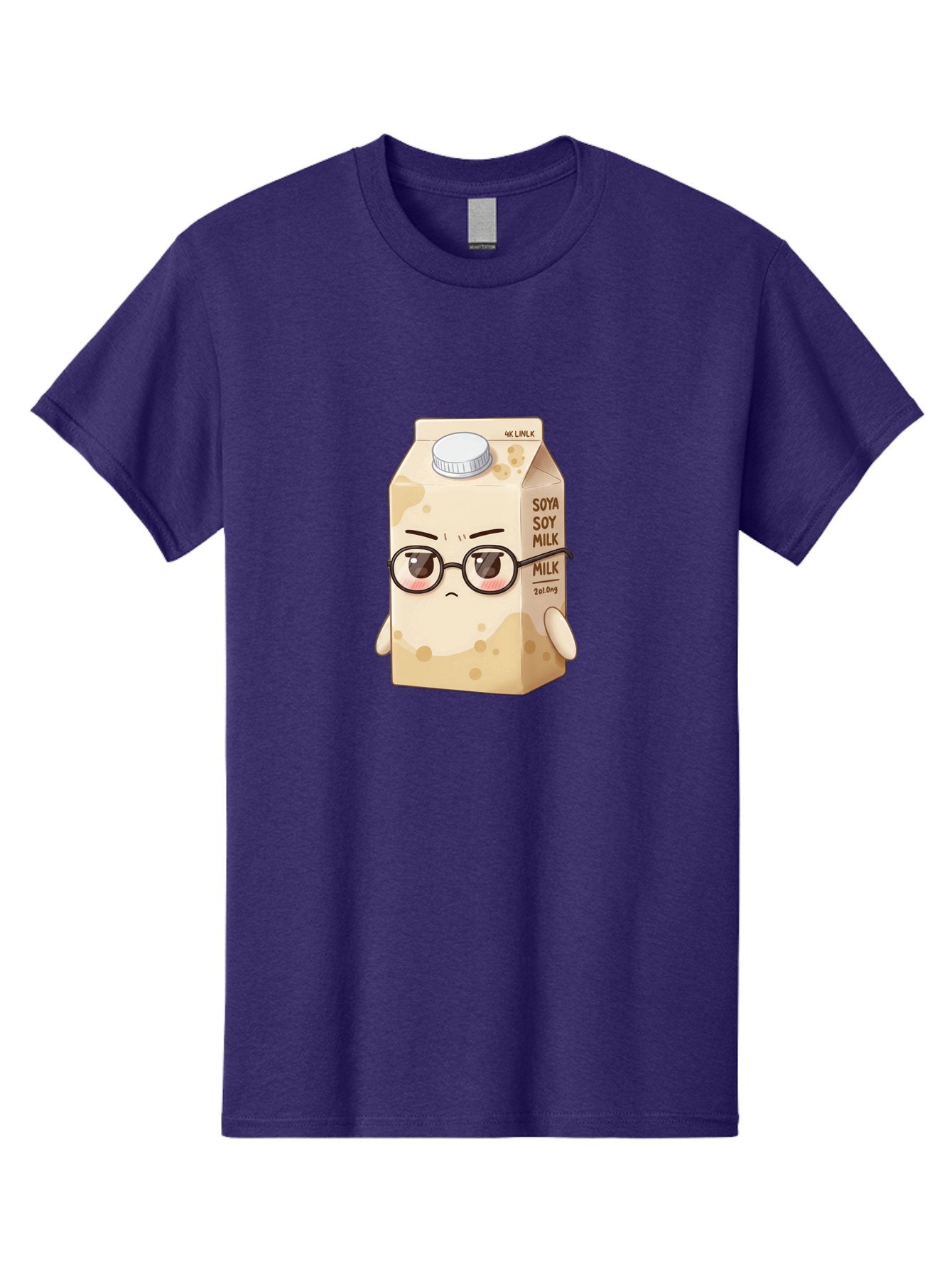 Soya-Soy-Milk Men'S Graphic Tee, 100% Cotton, Comfortable Casual Summer Wear, Machine Washable, Cartoon Soy Milk Carton, Anthropomorphic Milk, Glasses, Sad Face, Soy Milk, Milk Carton, Kawaii Character, Plant-Based Milk, Dairy-Free, Vegan Milk Bae773 9