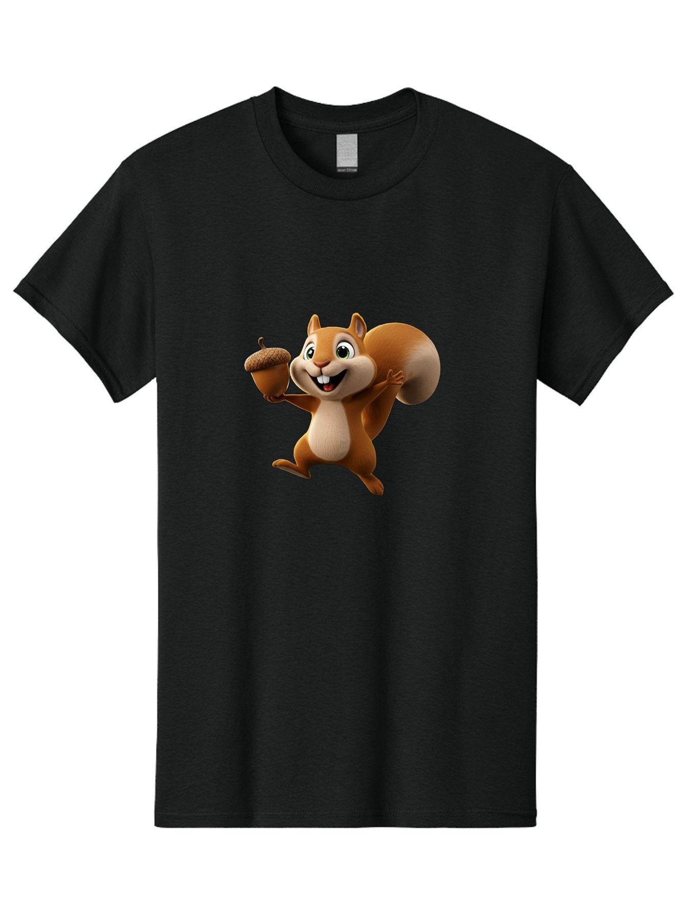 Squirrel-With-Acorn Men'S Graphic Tee, 100% Cotton, Comfortable Casual Summer Wear, Machine Washable, Cartoon Squirrel, Happy Squirrel, Acorn, Forest Animal, Cute Cartoon Character, Squirrel Character, Funny Squirrel, Squirrel Graphics Bae776 15