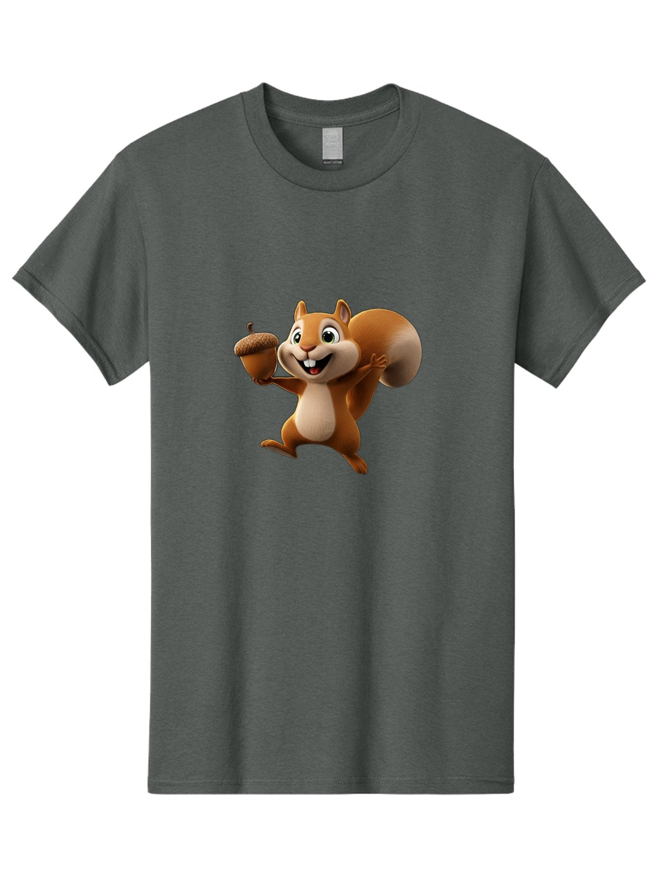 Squirrel-With-Acorn Men'S Graphic Tee, 100% Cotton, Comfortable Casual Summer Wear, Machine Washable, Cartoon Squirrel, Happy Squirrel, Acorn, Forest Animal, Cute Cartoon Character, Squirrel Character, Funny Squirrel, Squirrel Graphics Bae776 13