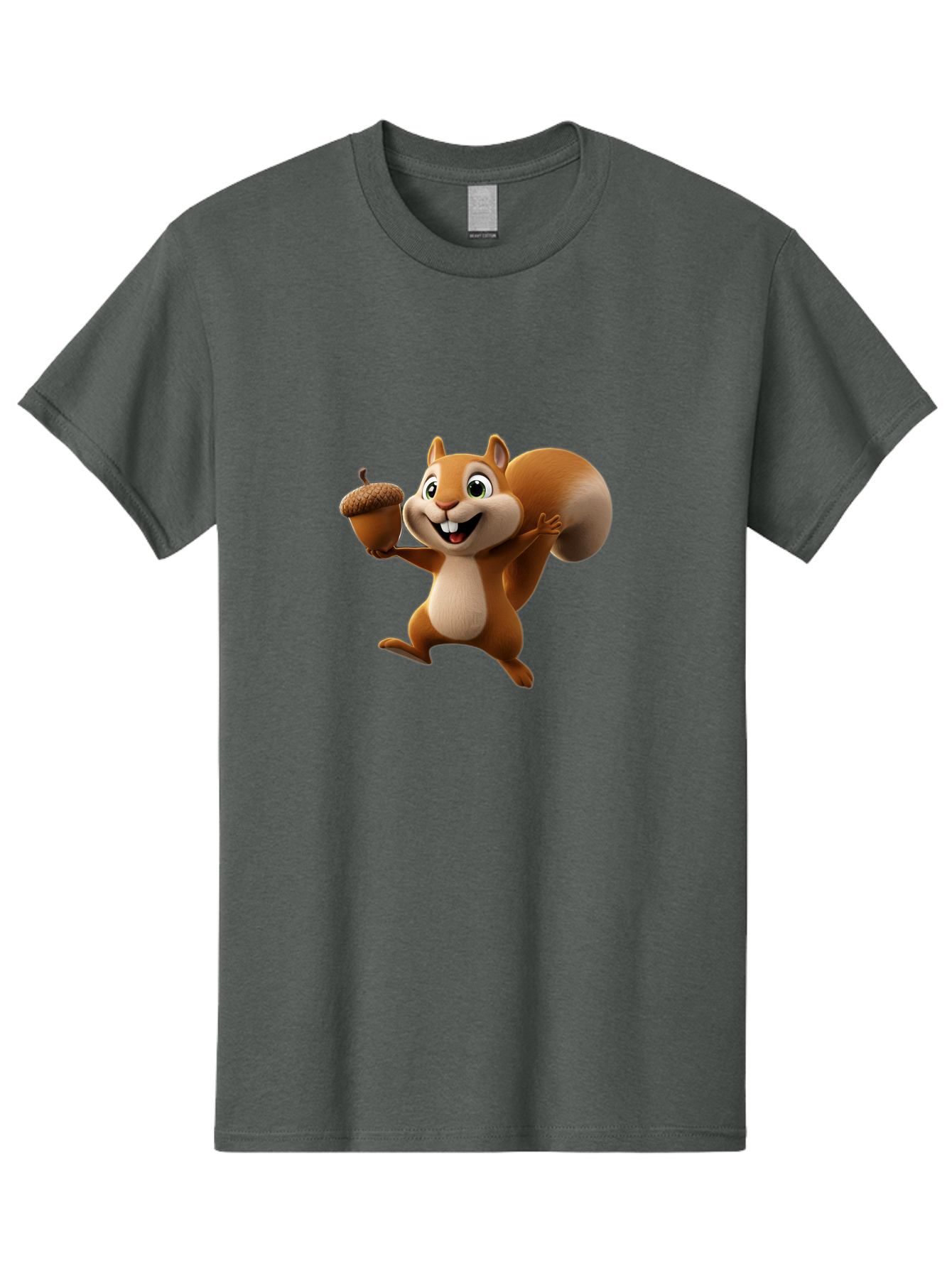 Squirrel-With-Acorn Men'S Graphic Tee, 100% Cotton, Comfortable Casual Summer Wear, Machine Washable, Cartoon Squirrel, Happy Squirrel, Acorn, Forest Animal, Cute Cartoon Character, Squirrel Character, Funny Squirrel, Squirrel Graphics Bae776 15