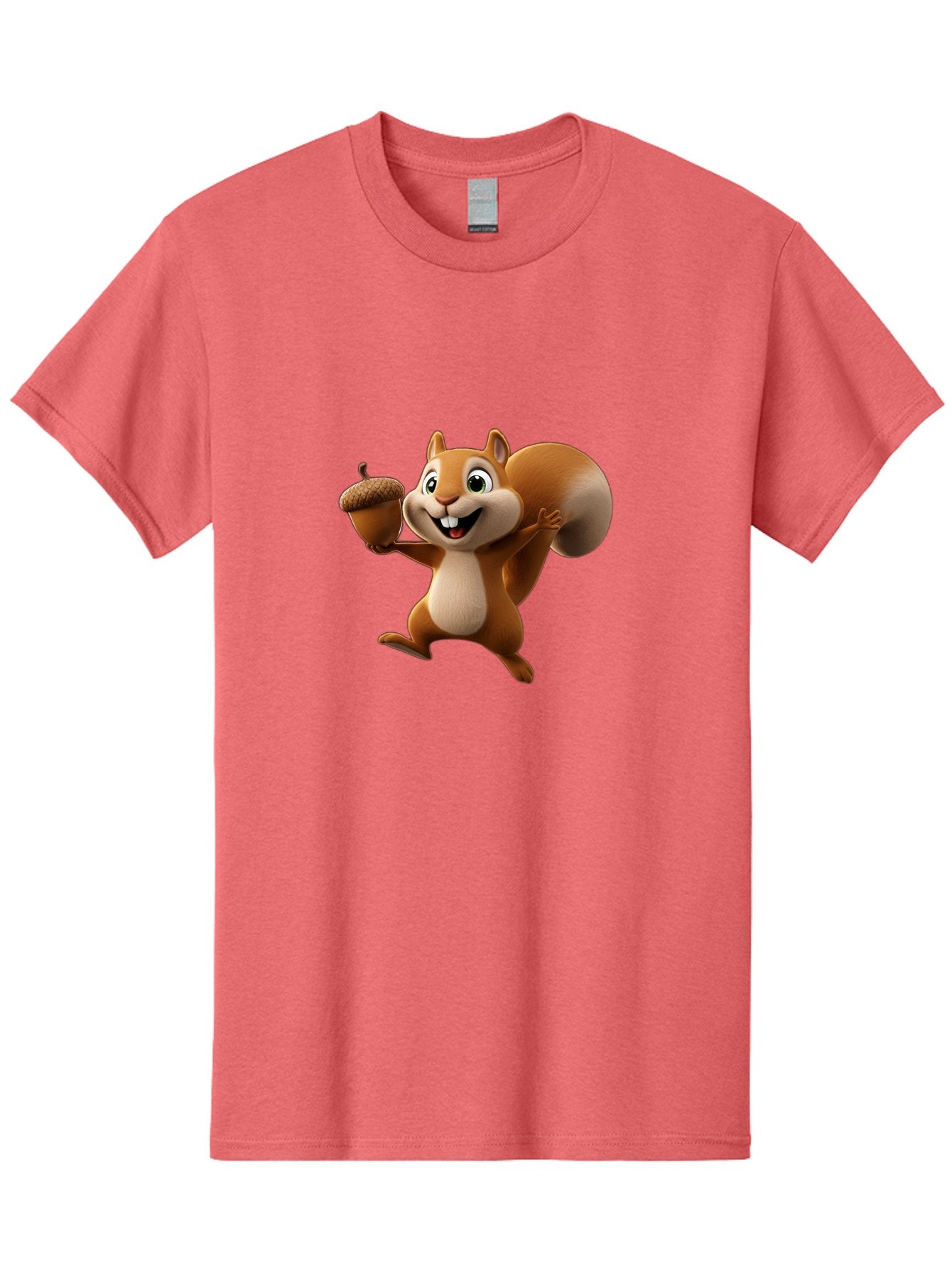 Squirrel-With-Acorn Men'S Graphic Tee, 100% Cotton, Comfortable Casual Summer Wear, Machine Washable, Cartoon Squirrel, Happy Squirrel, Acorn, Forest Animal, Cute Cartoon Character, Squirrel Character, Funny Squirrel, Squirrel Graphics Bae776 11
