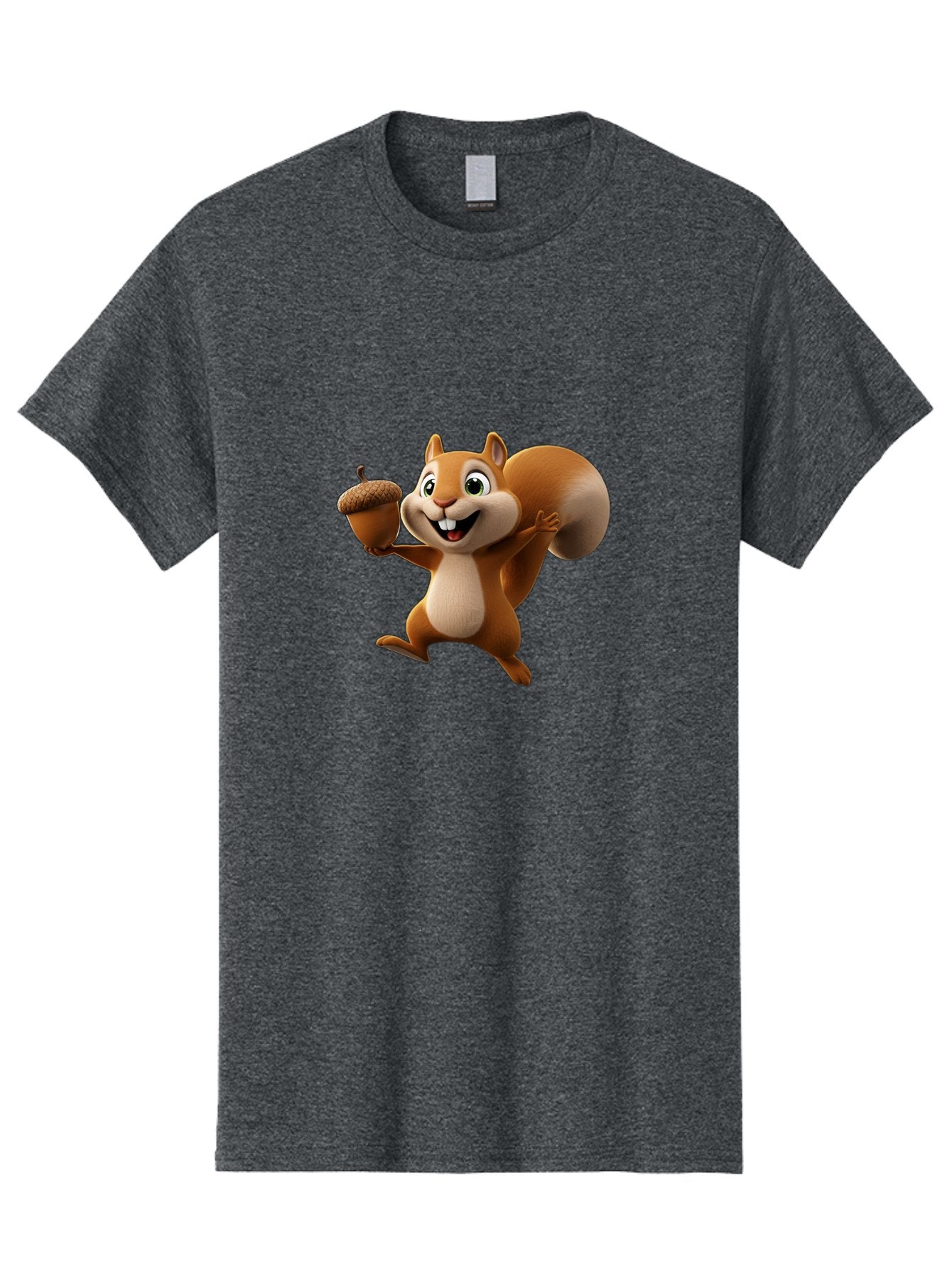 Squirrel-With-Acorn Men'S Graphic Tee, 100% Cotton, Comfortable Casual Summer Wear, Machine Washable, Cartoon Squirrel, Happy Squirrel, Acorn, Forest Animal, Cute Cartoon Character, Squirrel Character, Funny Squirrel, Squirrel Graphics Bae776 5