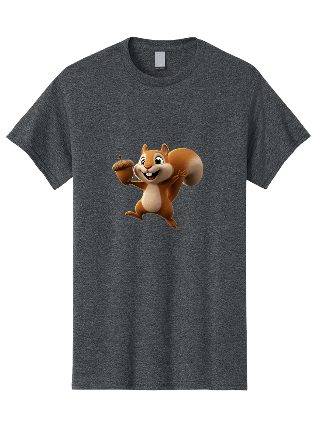 Squirrel-With-Acorn Men'S Graphic Tee, 100% Cotton, Comfortable Casual Summer Wear, Machine Washable, Cartoon Squirrel, Happy Squirrel, Acorn, Forest Animal, Cute Cartoon Character, Squirrel Character, Funny Squirrel, Squirrel Graphics Bae776 8