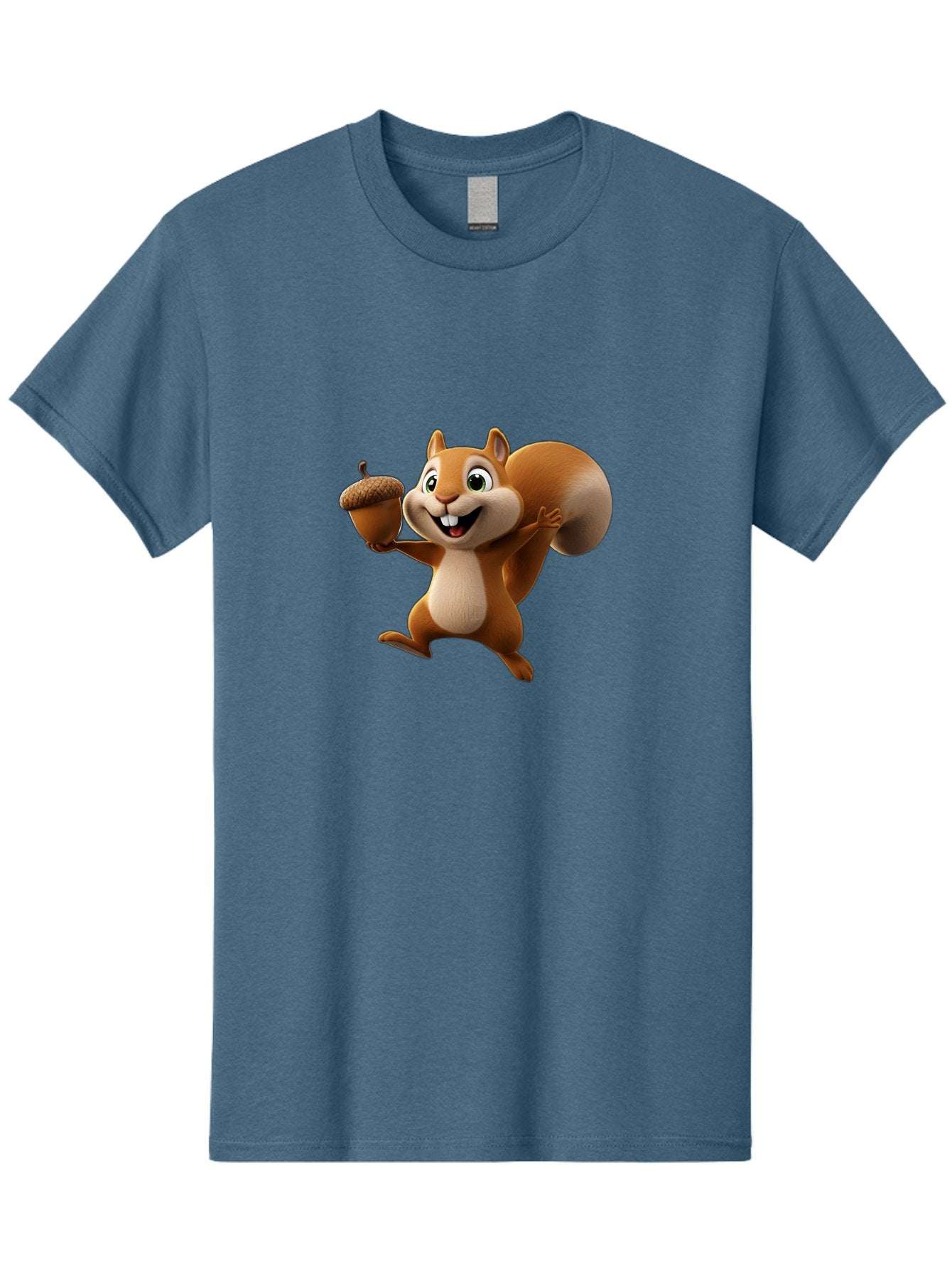 Squirrel-With-Acorn Men'S Graphic Tee, 100% Cotton, Comfortable Casual Summer Wear, Machine Washable, Cartoon Squirrel, Happy Squirrel, Acorn, Forest Animal, Cute Cartoon Character, Squirrel Character, Funny Squirrel, Squirrel Graphics Bae776 7