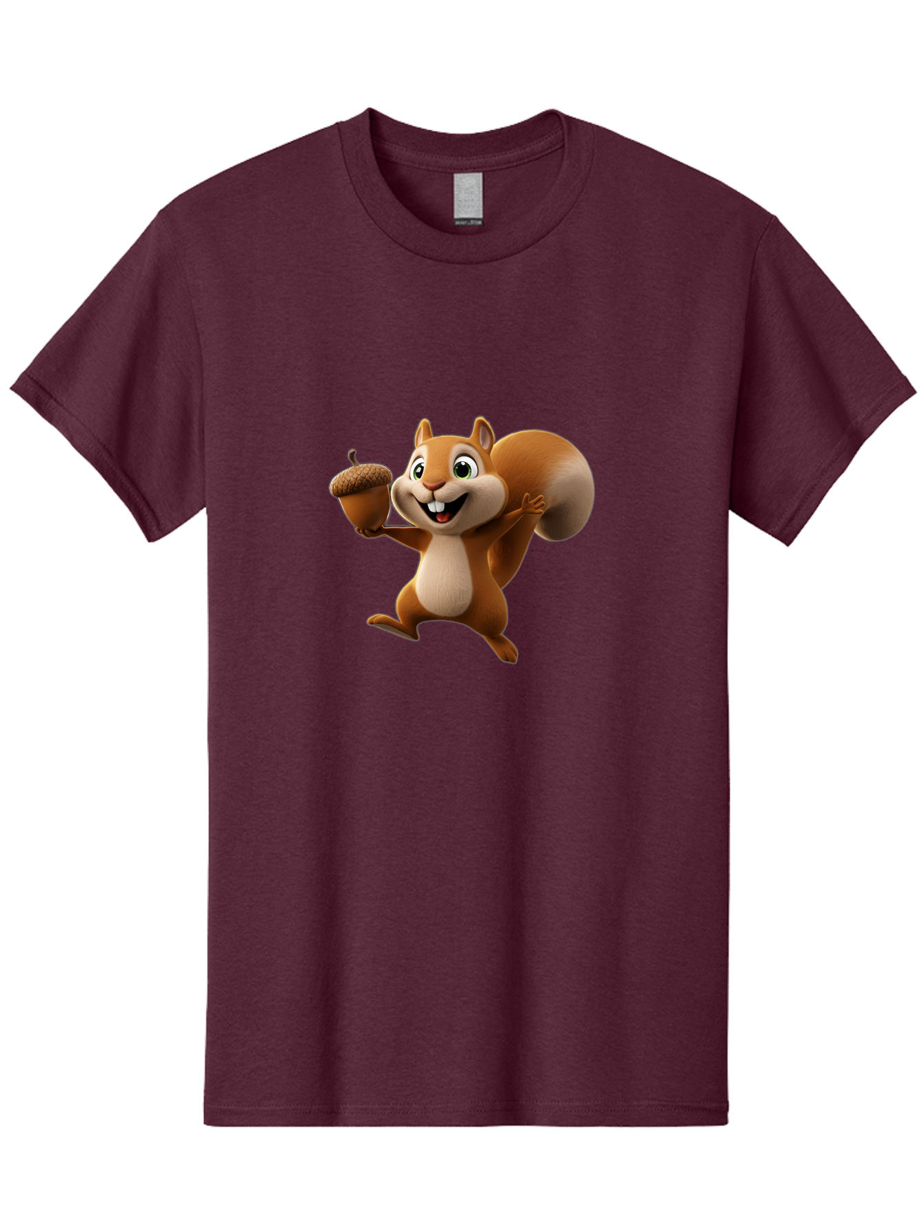 Squirrel-With-Acorn Men'S Graphic Tee, 100% Cotton, Comfortable Casual Summer Wear, Machine Washable, Cartoon Squirrel, Happy Squirrel, Acorn, Forest Animal, Cute Cartoon Character, Squirrel Character, Funny Squirrel, Squirrel Graphics Bae776 11