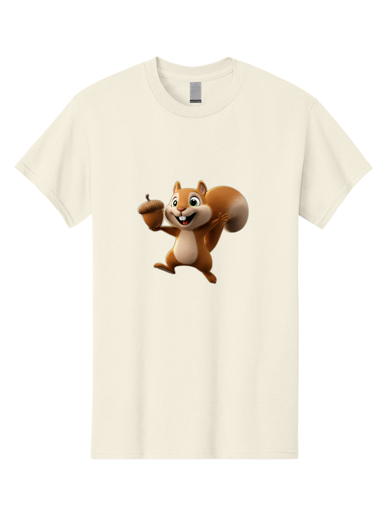 Squirrel-With-Acorn Men'S Graphic Tee, 100% Cotton, Comfortable Casual Summer Wear, Machine Washable, Cartoon Squirrel, Happy Squirrel, Acorn, Forest Animal, Cute Cartoon Character, Squirrel Character, Funny Squirrel, Squirrel Graphics Bae776 14