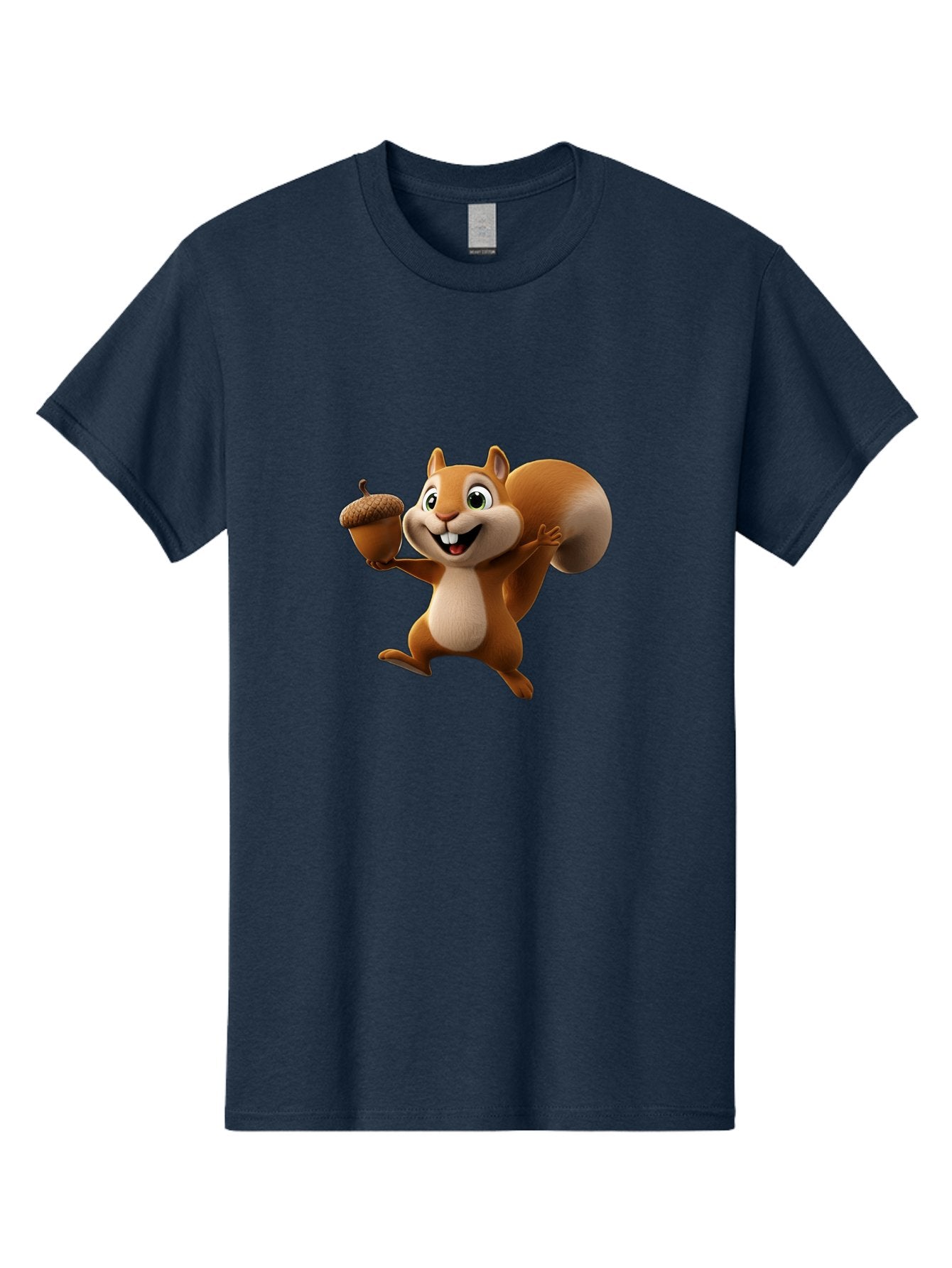 Squirrel-With-Acorn Men'S Graphic Tee, 100% Cotton, Comfortable Casual Summer Wear, Machine Washable, Cartoon Squirrel, Happy Squirrel, Acorn, Forest Animal, Cute Cartoon Character, Squirrel Character, Funny Squirrel, Squirrel Graphics Bae776 12