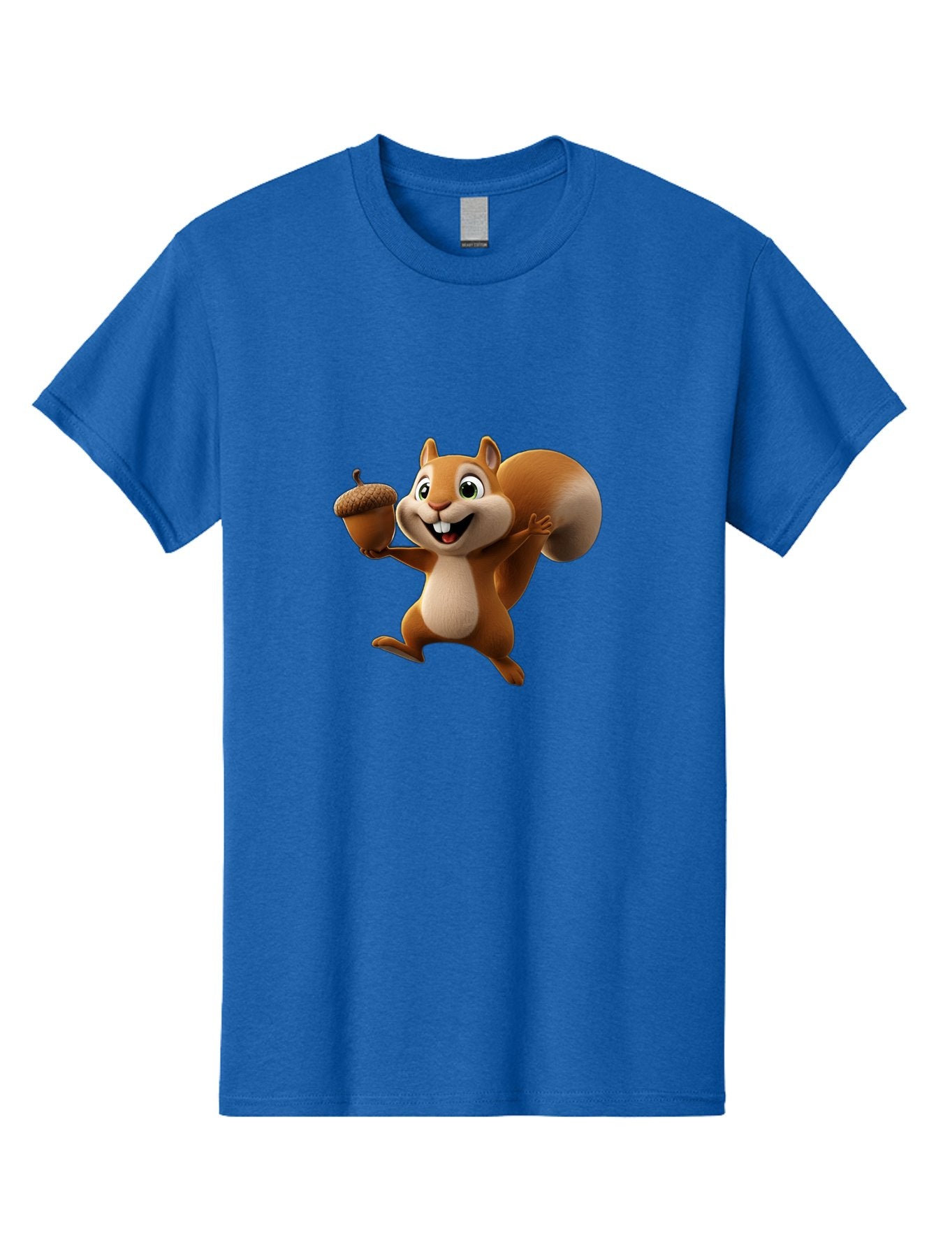 Squirrel-With-Acorn Men'S Graphic Tee, 100% Cotton, Comfortable Casual Summer Wear, Machine Washable, Cartoon Squirrel, Happy Squirrel, Acorn, Forest Animal, Cute Cartoon Character, Squirrel Character, Funny Squirrel, Squirrel Graphics Bae776 8