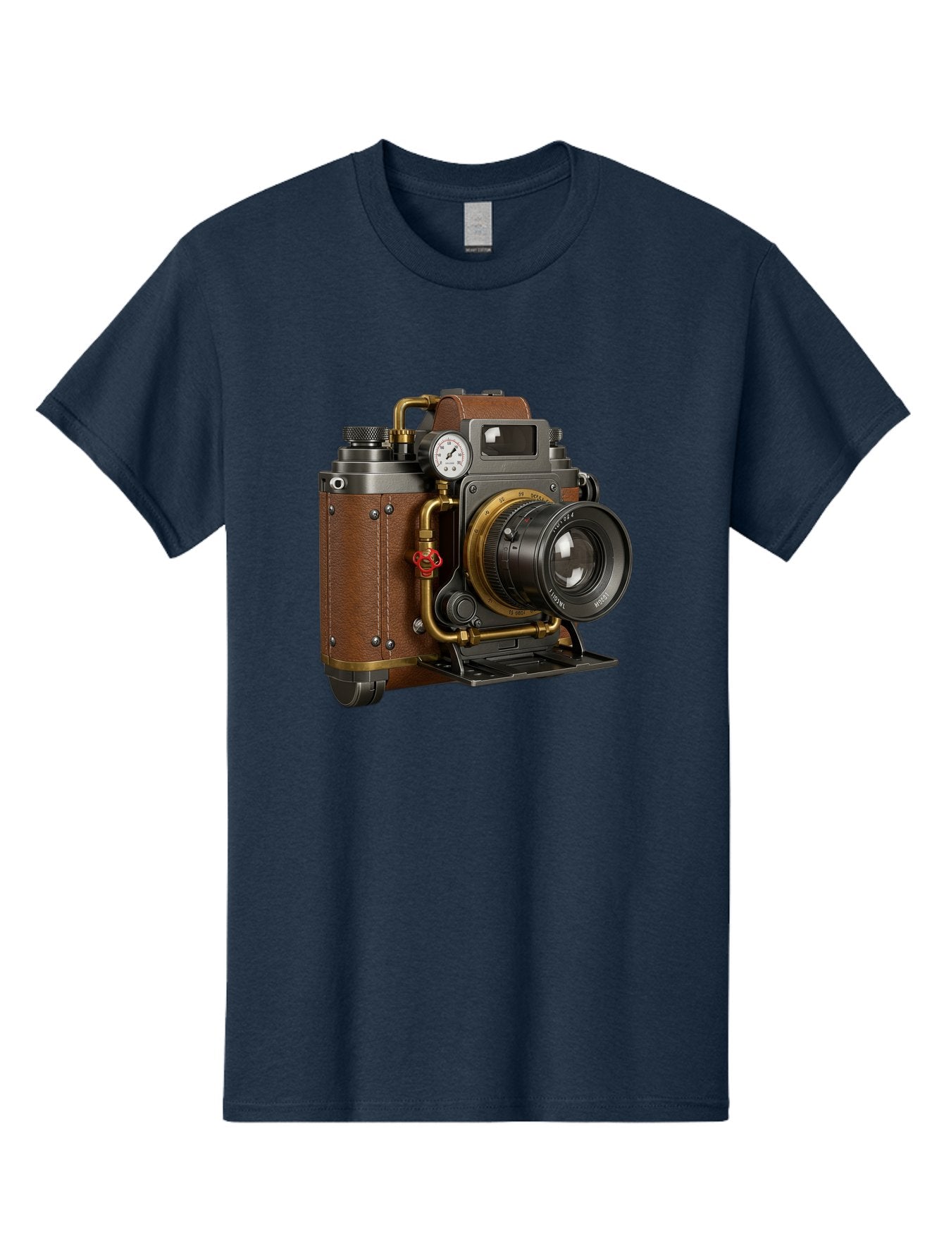 Steampunk-Camera Men'S Graphic Tee, 100% Cotton, Comfortable Casual Summer Wear, Machine Washable, Vintage Camera, Steampunk Design, Antique Photography, Retro Technology, Industrial Elements, Leather Wrapping, Brass Accents, Creative Art, Bae787 8