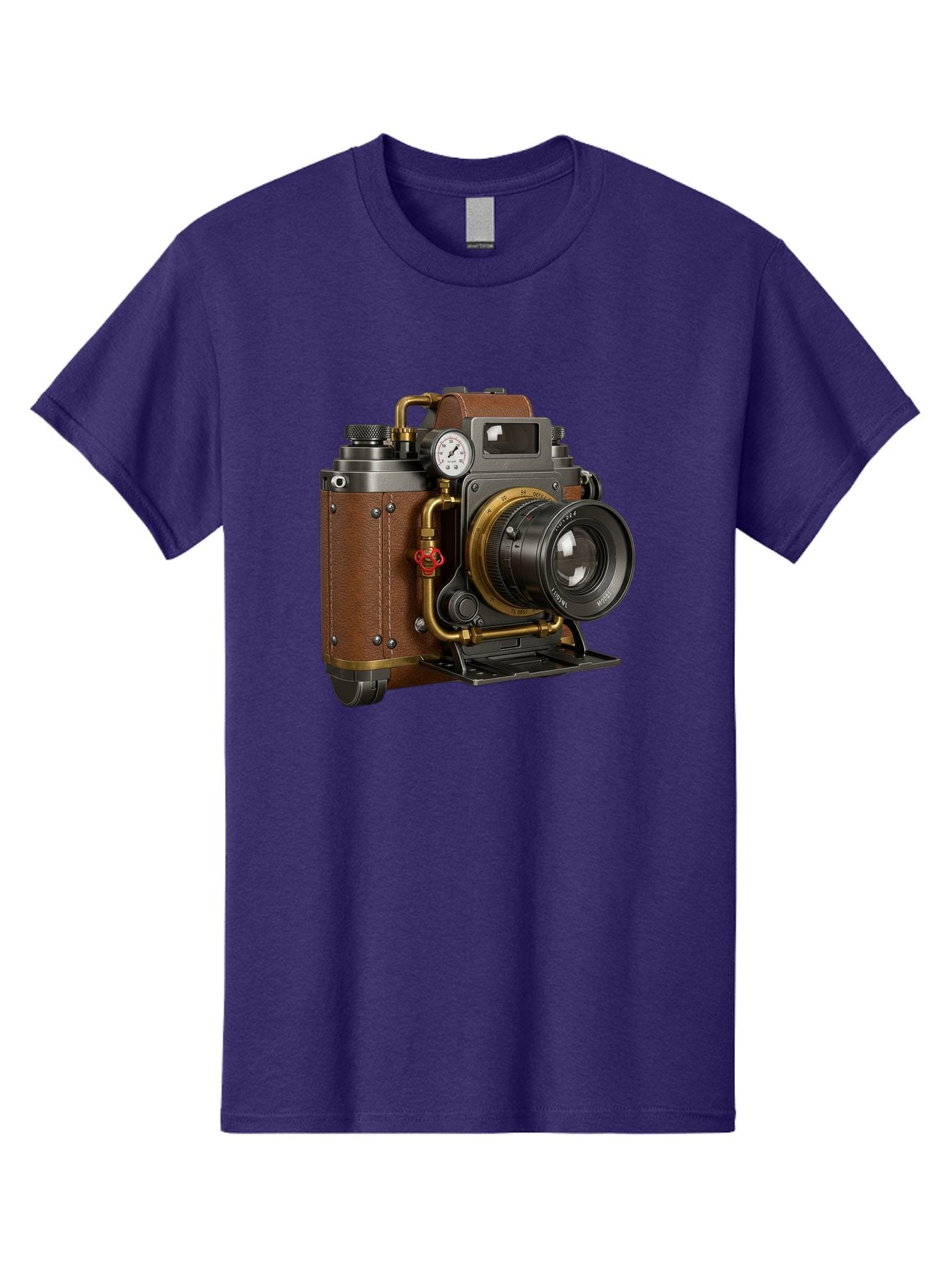 Steampunk-Camera Men'S Graphic Tee, 100% Cotton, Comfortable Casual Summer Wear, Machine Washable, Vintage Camera, Steampunk Design, Antique Photography, Retro Technology, Industrial Elements, Leather Wrapping, Brass Accents, Creative Art, Bae787 14