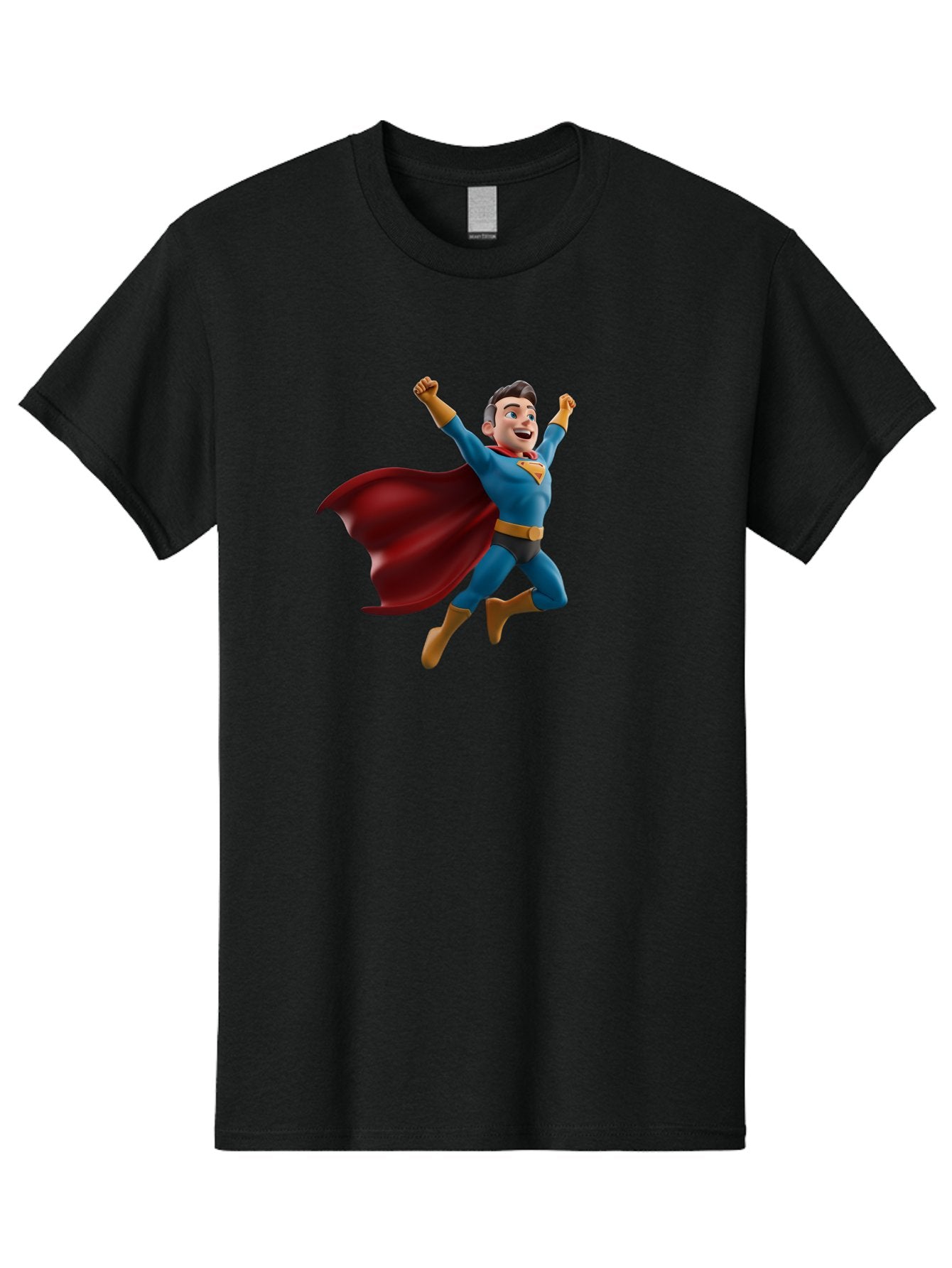 Superman Men'S Graphic Tee, 100% Cotton, Comfortable Casual Summer Wear, Machine Washable, Superhero Character, 3D Cartoon Man, Flying Superhero, Blue Costume, Red Cape, Yellow Emblem, Bold Hero, Dynamic Pose, Superhero Emblem, Comic Hero, Bae791 12