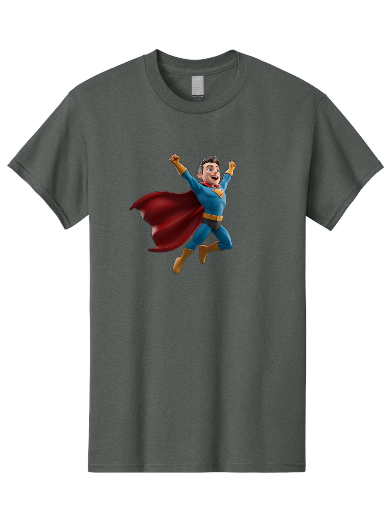 Superman Men'S Graphic Tee, 100% Cotton, Comfortable Casual Summer Wear, Machine Washable, Superhero Character, 3D Cartoon Man, Flying Superhero, Blue Costume, Red Cape, Yellow Emblem, Bold Hero, Dynamic Pose, Superhero Emblem, Comic Hero, Bae791 7