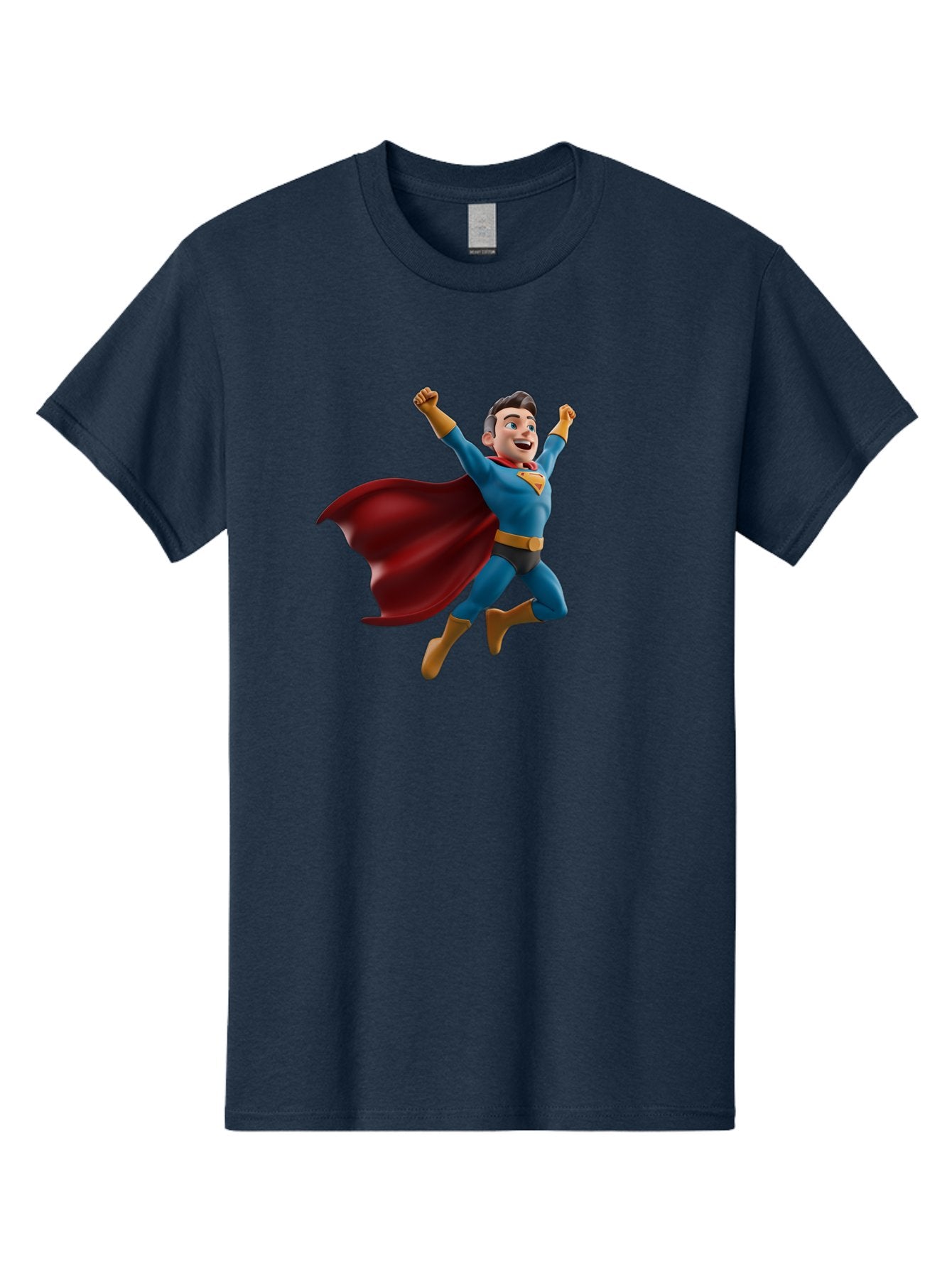 Superman Men'S Graphic Tee, 100% Cotton, Comfortable Casual Summer Wear, Machine Washable, Superhero Character, 3D Cartoon Man, Flying Superhero, Blue Costume, Red Cape, Yellow Emblem, Bold Hero, Dynamic Pose, Superhero Emblem, Comic Hero, Bae791 6