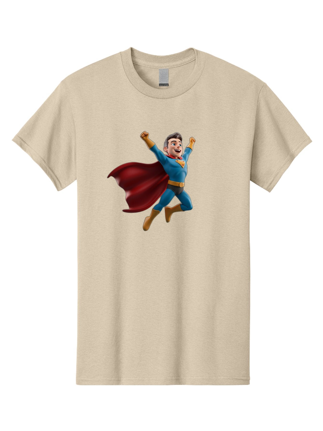 Superman Men'S Graphic Tee, 100% Cotton, Comfortable Casual Summer Wear, Machine Washable, Superhero Character, 3D Cartoon Man, Flying Superhero, Blue Costume, Red Cape, Yellow Emblem, Bold Hero, Dynamic Pose, Superhero Emblem, Comic Hero, Bae791 14
